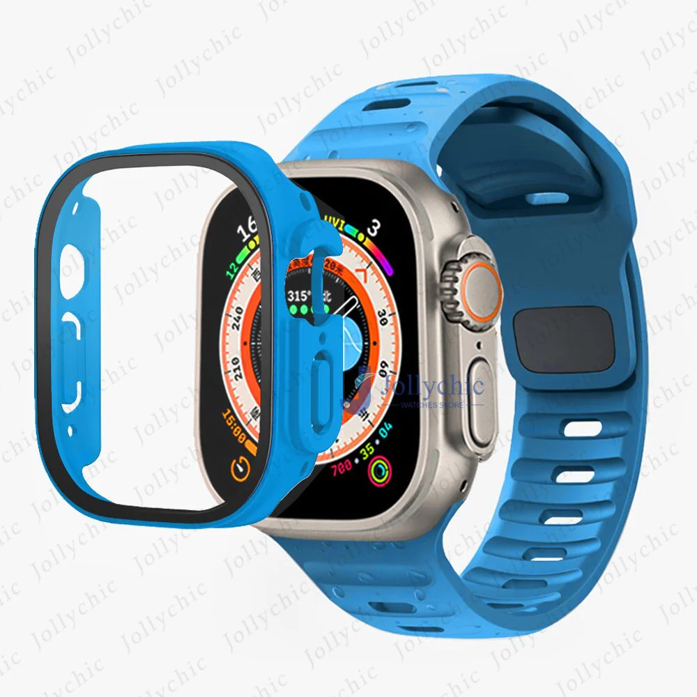 Silicone Sport Band+Case for Apple Watch Ultra Band Case Strap - Image 19