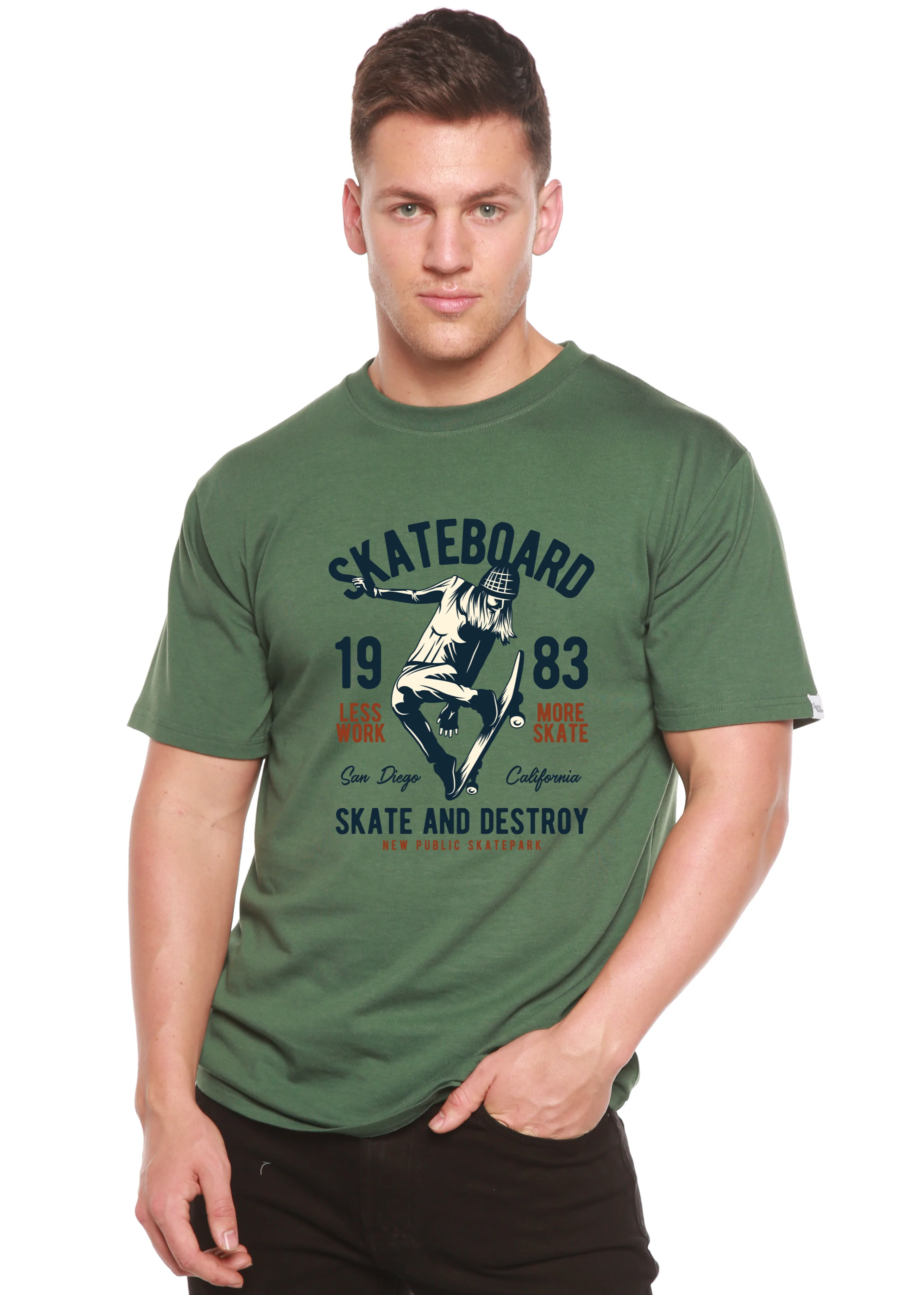 Skateboard 1983 Men's Bamboo Viscose/Organic Cotton Short Sleeve Graphic T-Shirt - Image 4