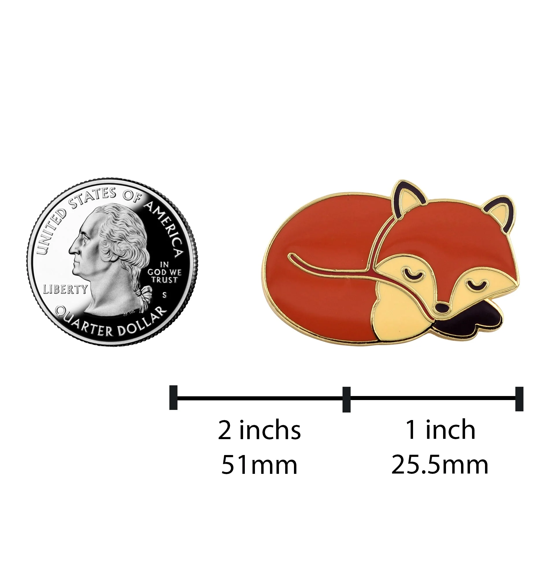 Sleeping Fox - Cute Sleepy Fox Enamel Pin - Image 3