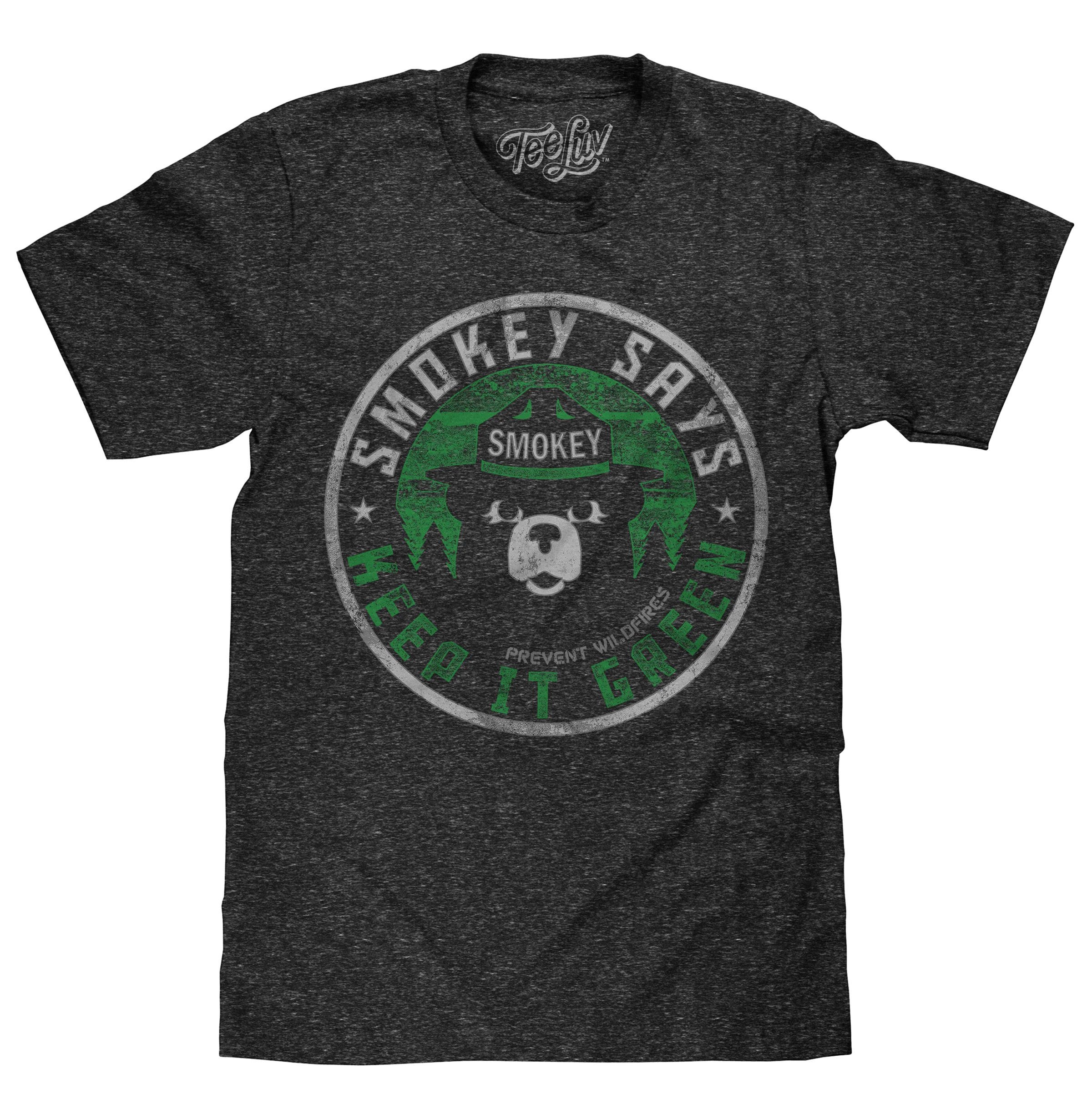 Smokey Says "Keep it Green, Prevent Wildfires" T-Shirt - Gray