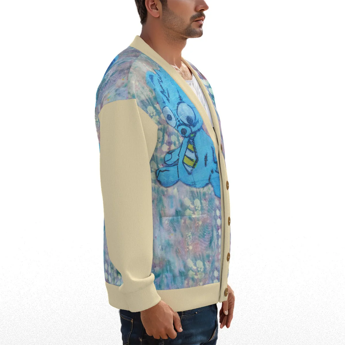 Snuggle Bear Unisex Knitted Cardigan - Image 3