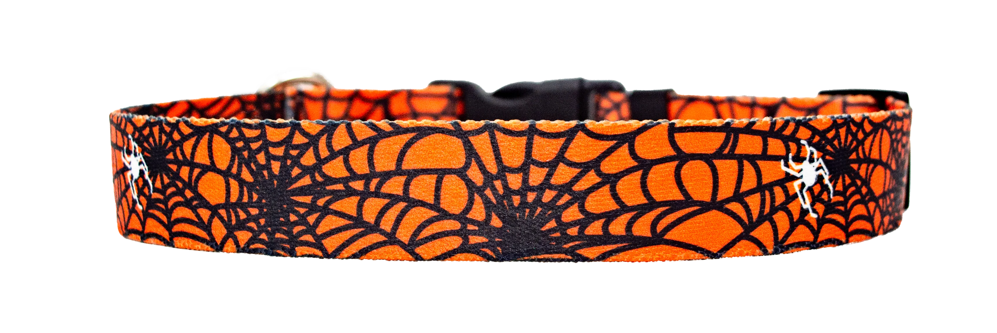 Spider Web Orange Dog Collar