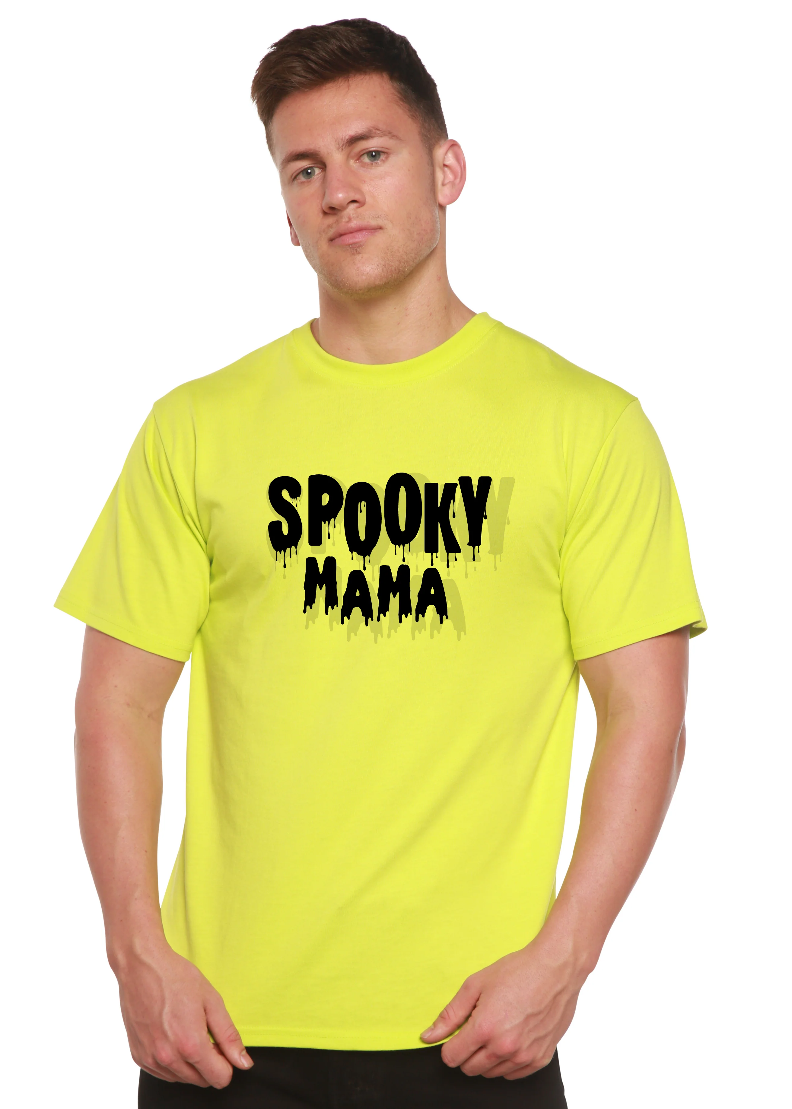 Spooky Mama Halloween Men's Bamboo Viscose/Organic Cotton Short Sleeve Graphic T-Shirt - Image 2
