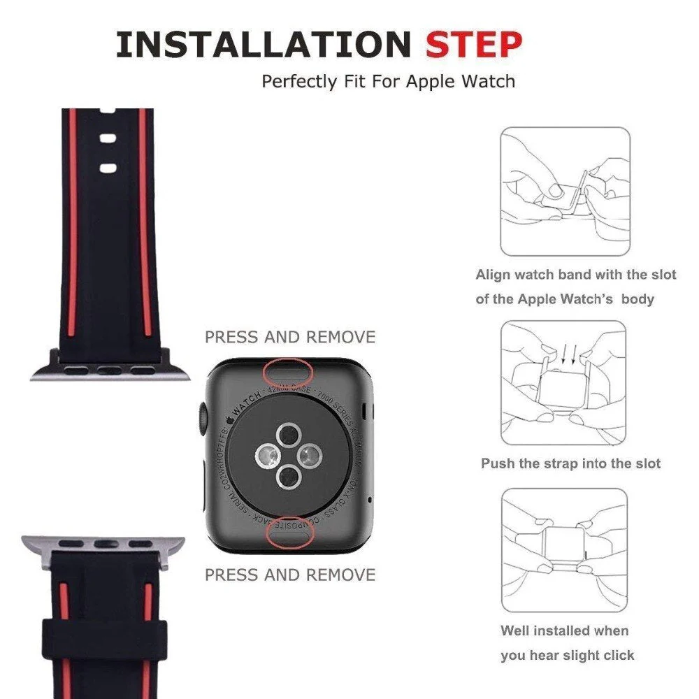 Sport Soft Silicone Strap For Apple Watch Series 11/10/9/8/7/6/5/4/ SE / Ultra 1/2/3 - Image 2