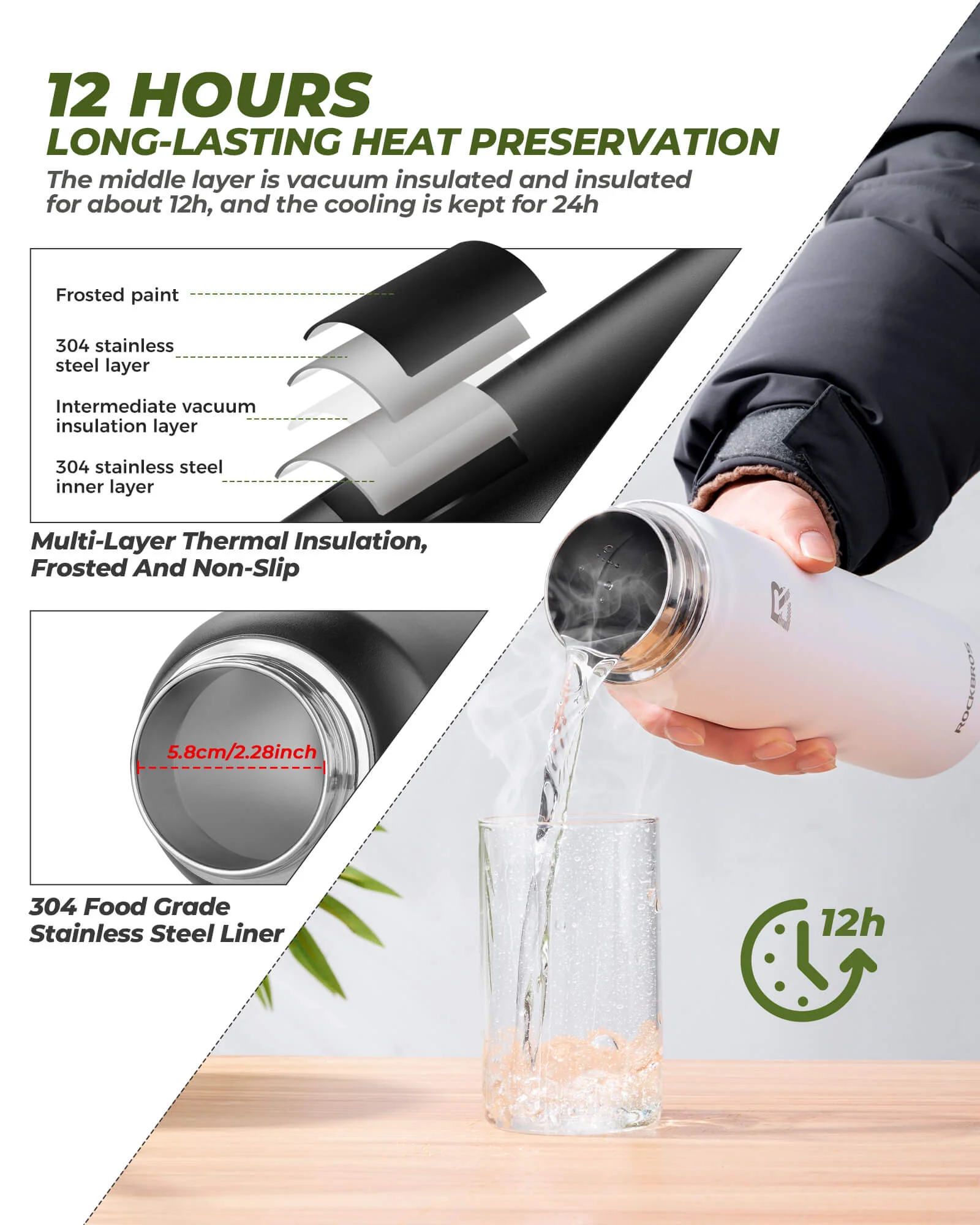 Stainless Steel Water Bottle – Large Capacity - Image 4