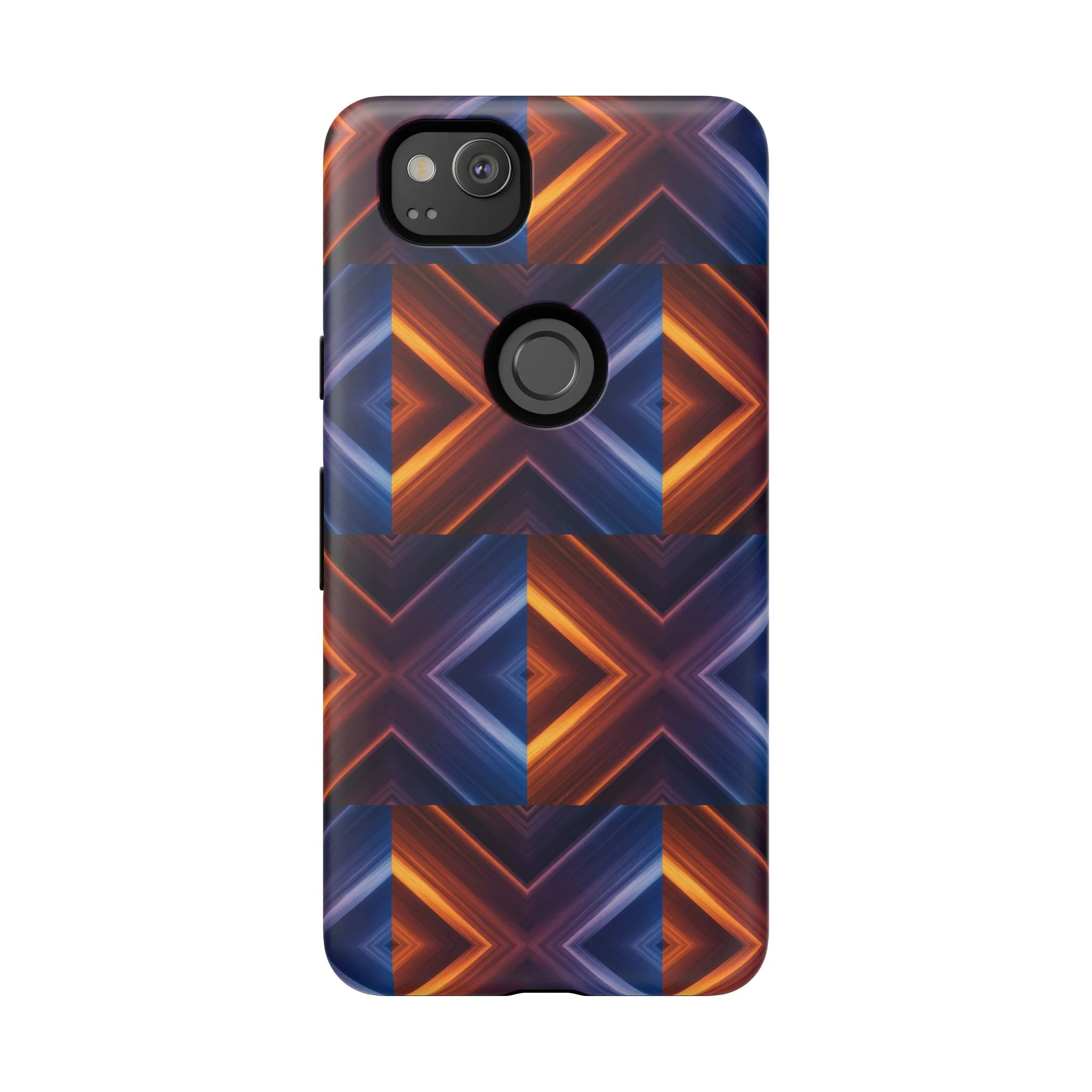 Stylish Tough Phone Case With Blue & Orange Abstract Design - Image 46