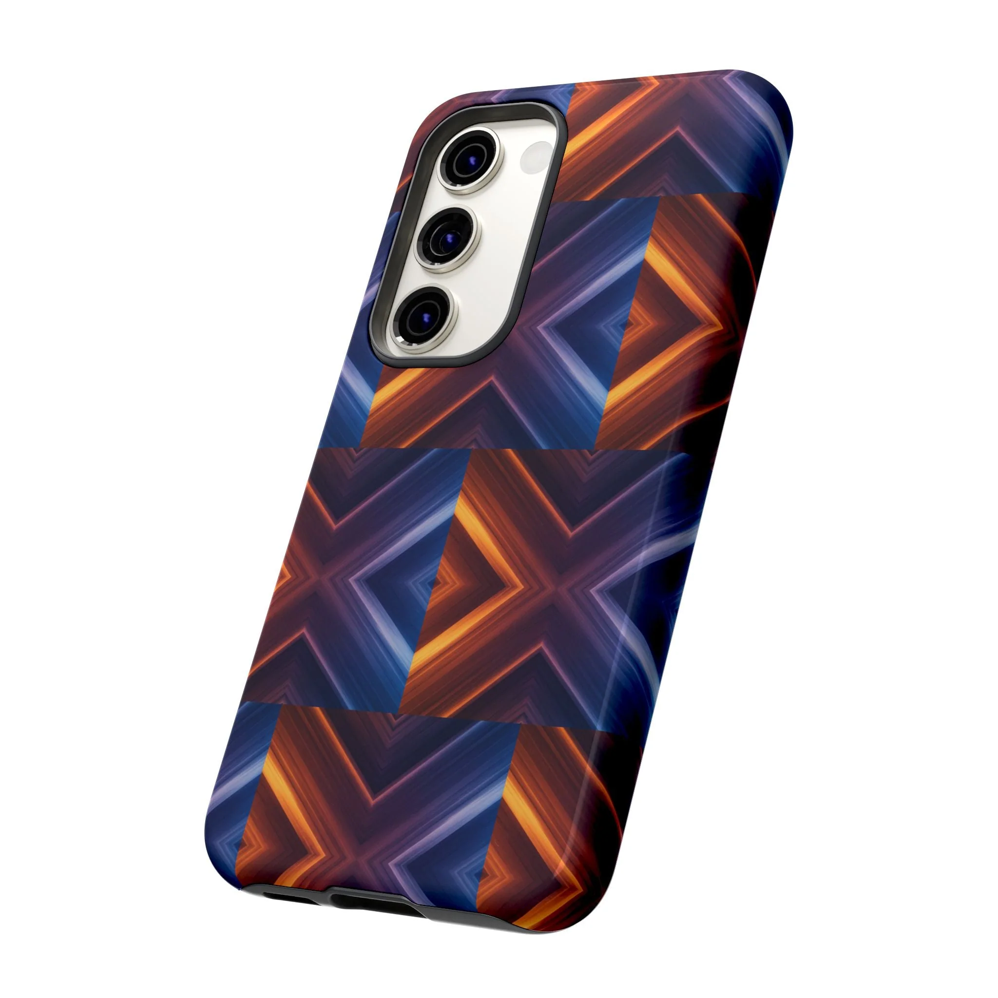 Stylish Tough Phone Case With Blue & Orange Abstract Design - Image 67