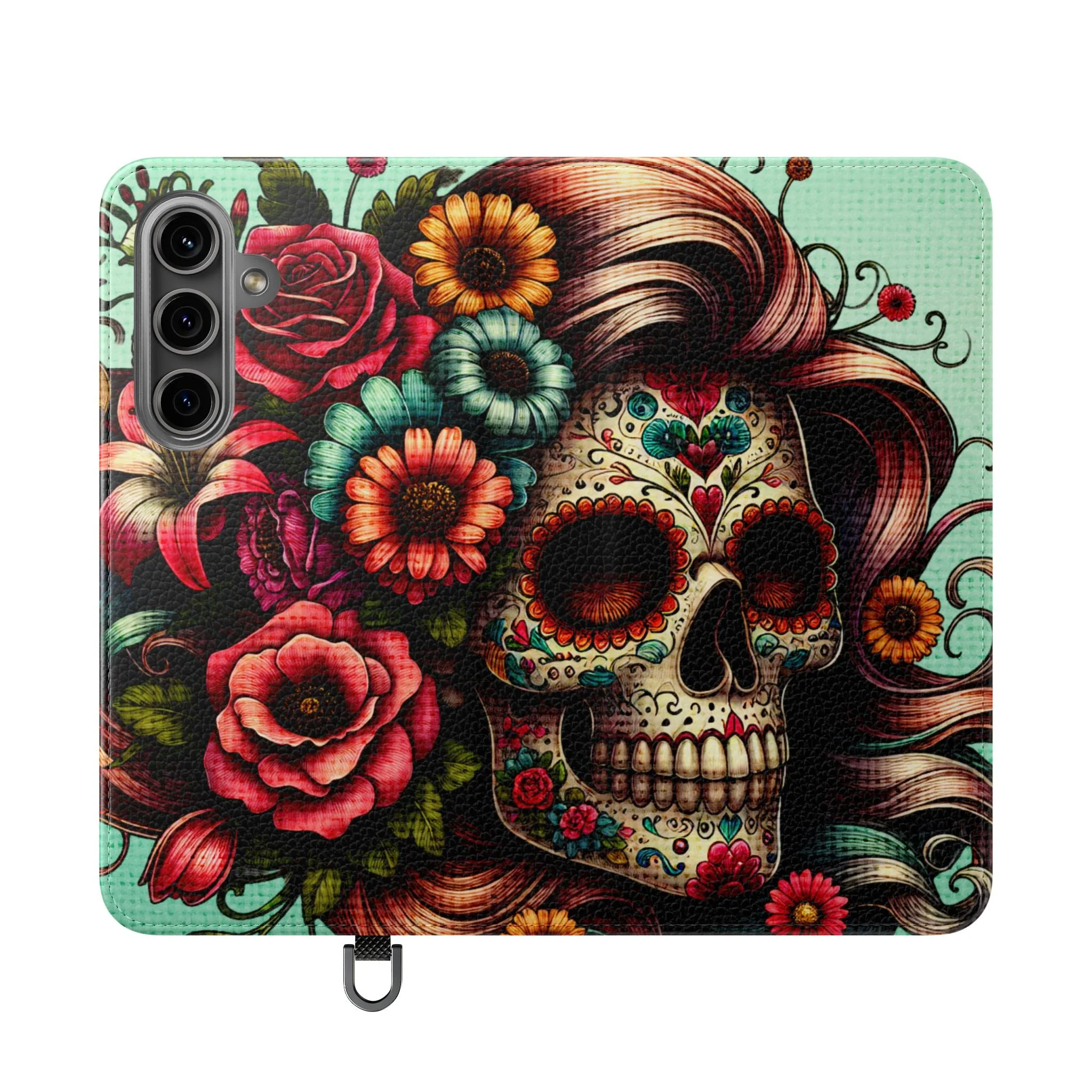 Sugar Skull Flip Wallet Phone Case - Image 103