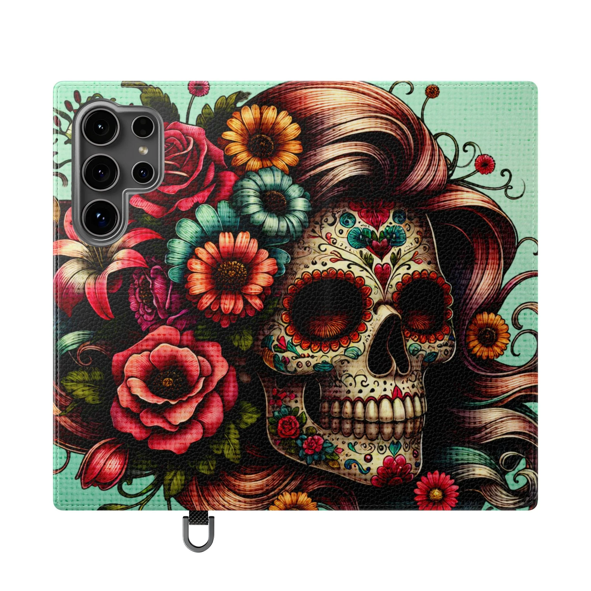 Sugar Skull Flip Wallet Phone Case - Image 107
