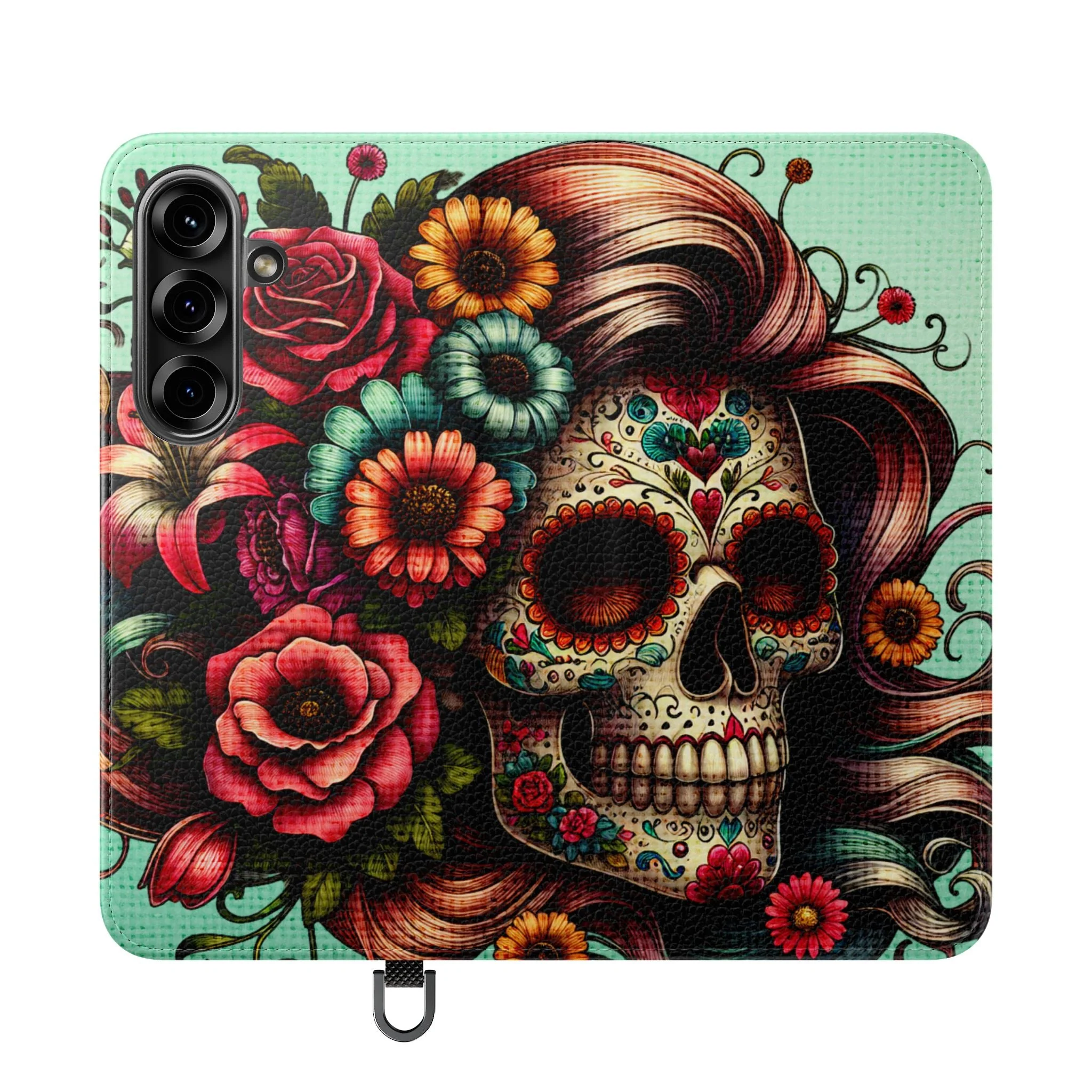 Sugar Skull Flip Wallet Phone Case - Image 108