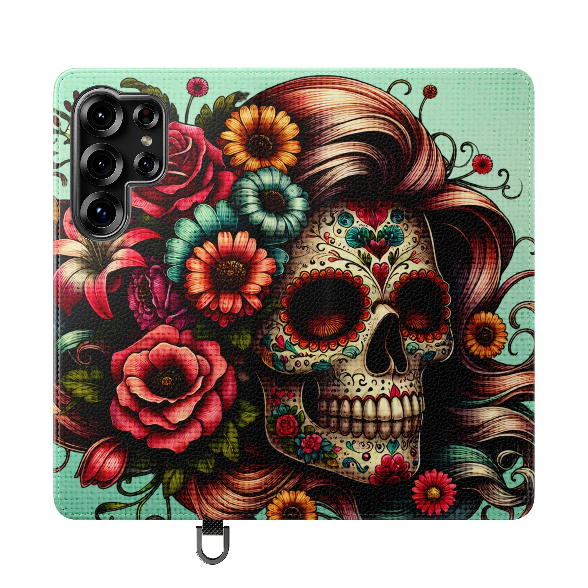 Sugar Skull Flip Wallet Phone Case - Image 112