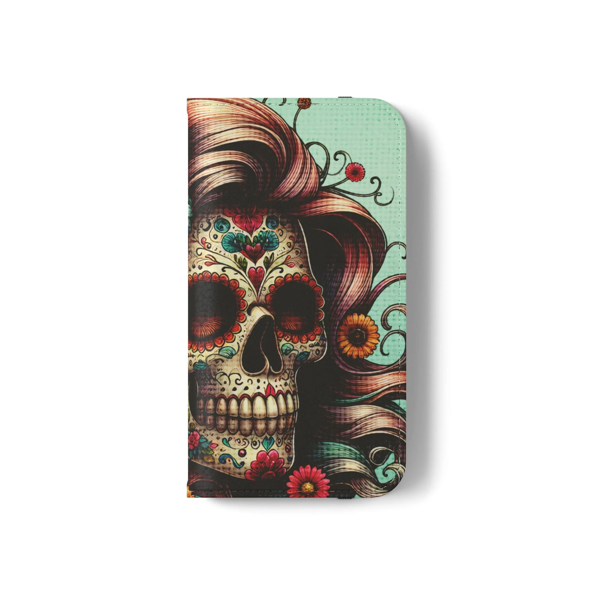 Sugar Skull Flip Wallet Phone Case - Image 13