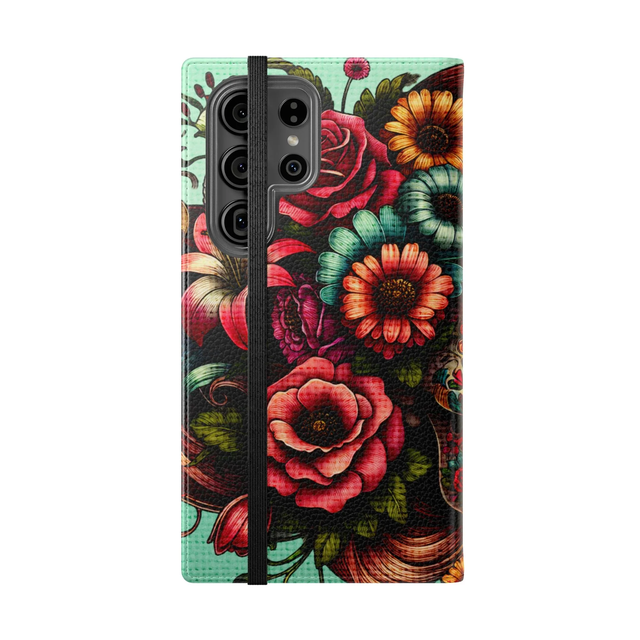 Sugar Skull Flip Wallet Phone Case - Image 133