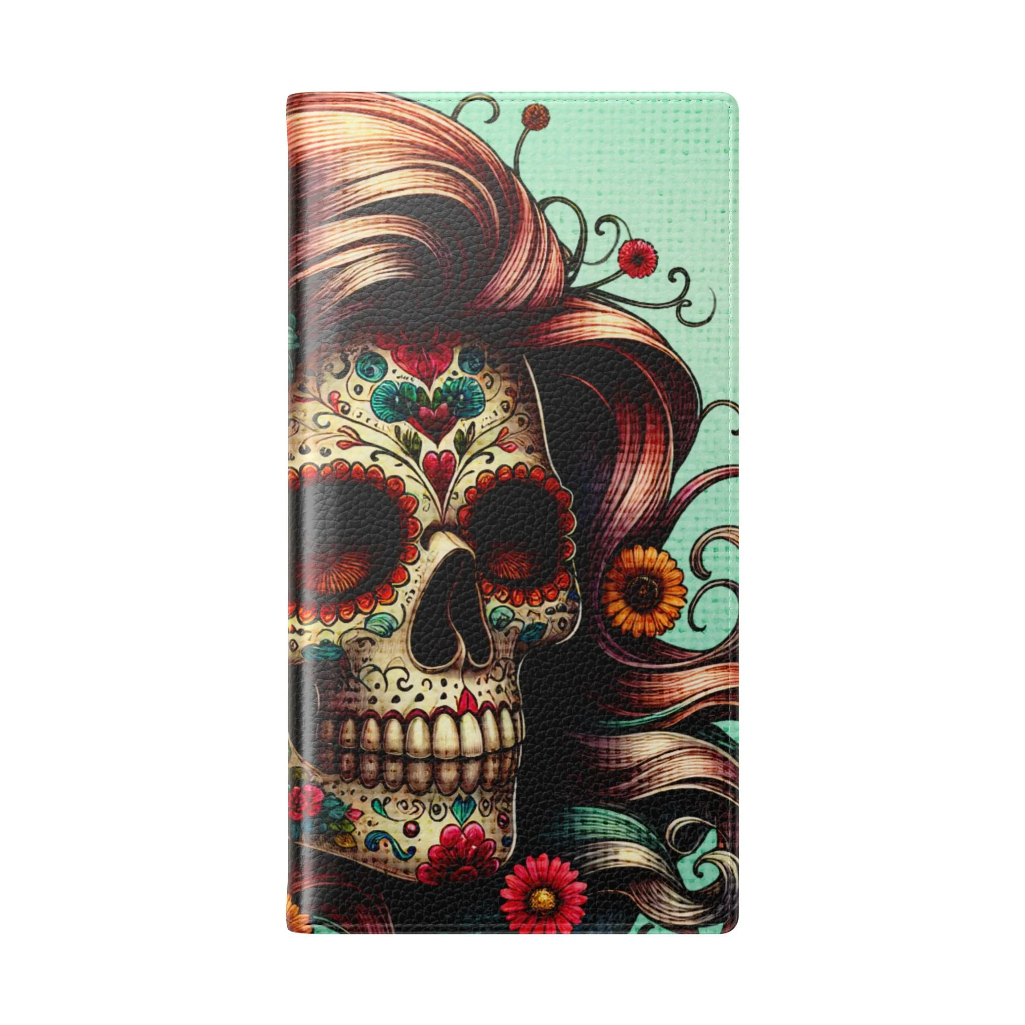 Sugar Skull Flip Wallet Phone Case - Image 134