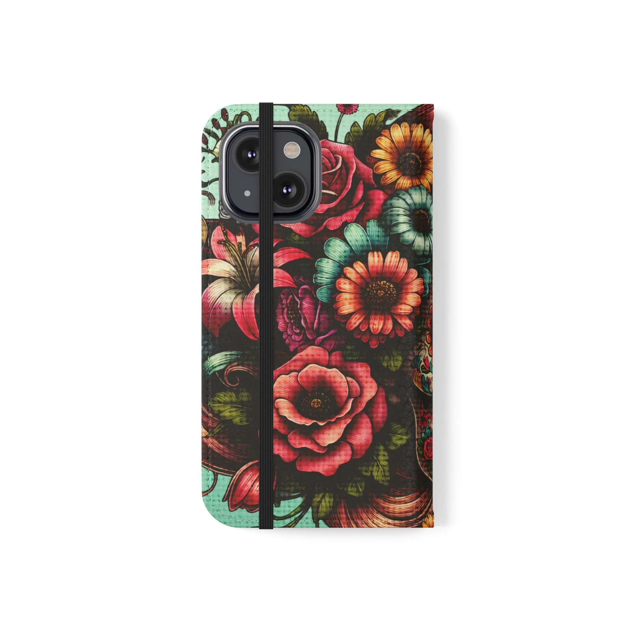 Sugar Skull Flip Wallet Phone Case - Image 14