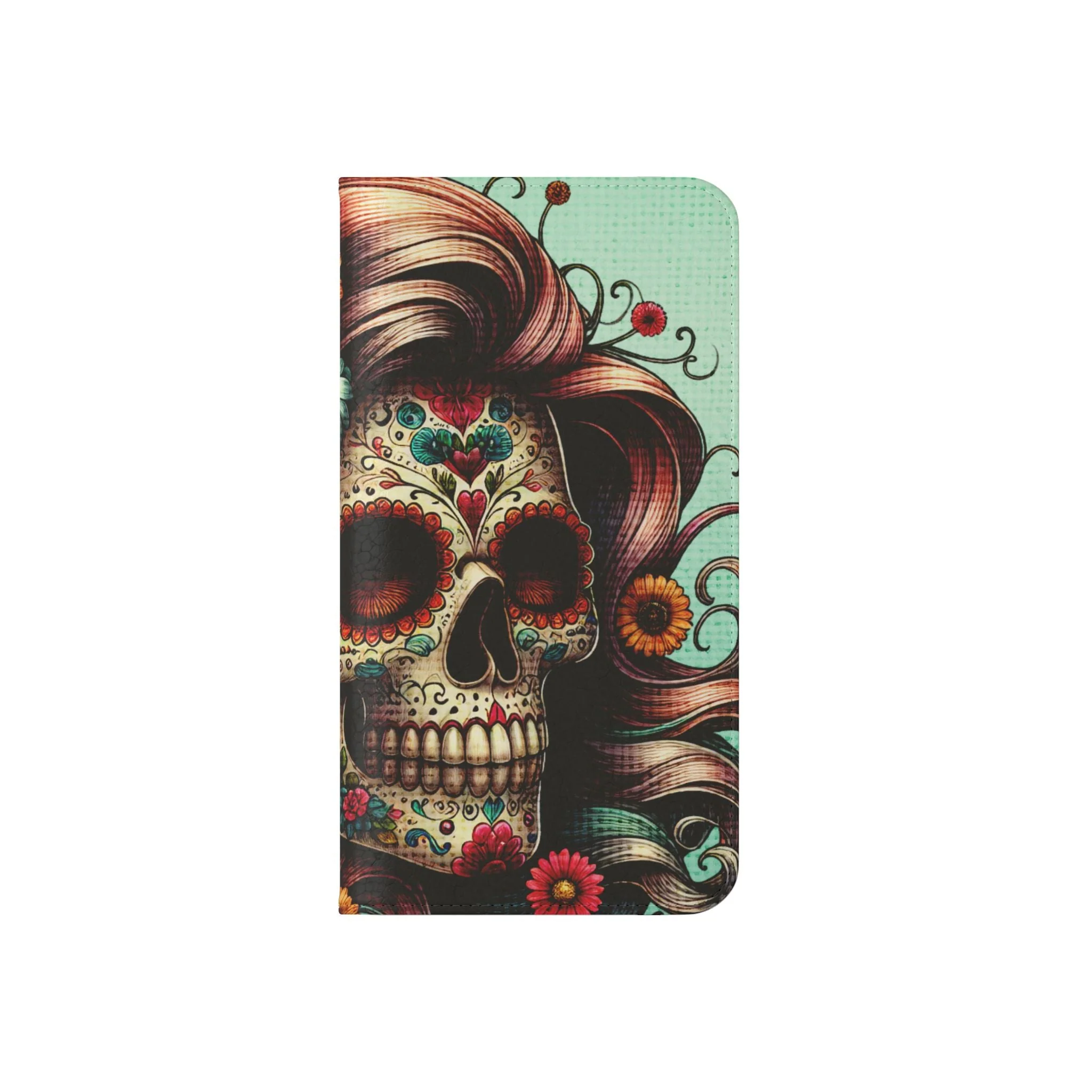 Sugar Skull Flip Wallet Phone Case - Image 34