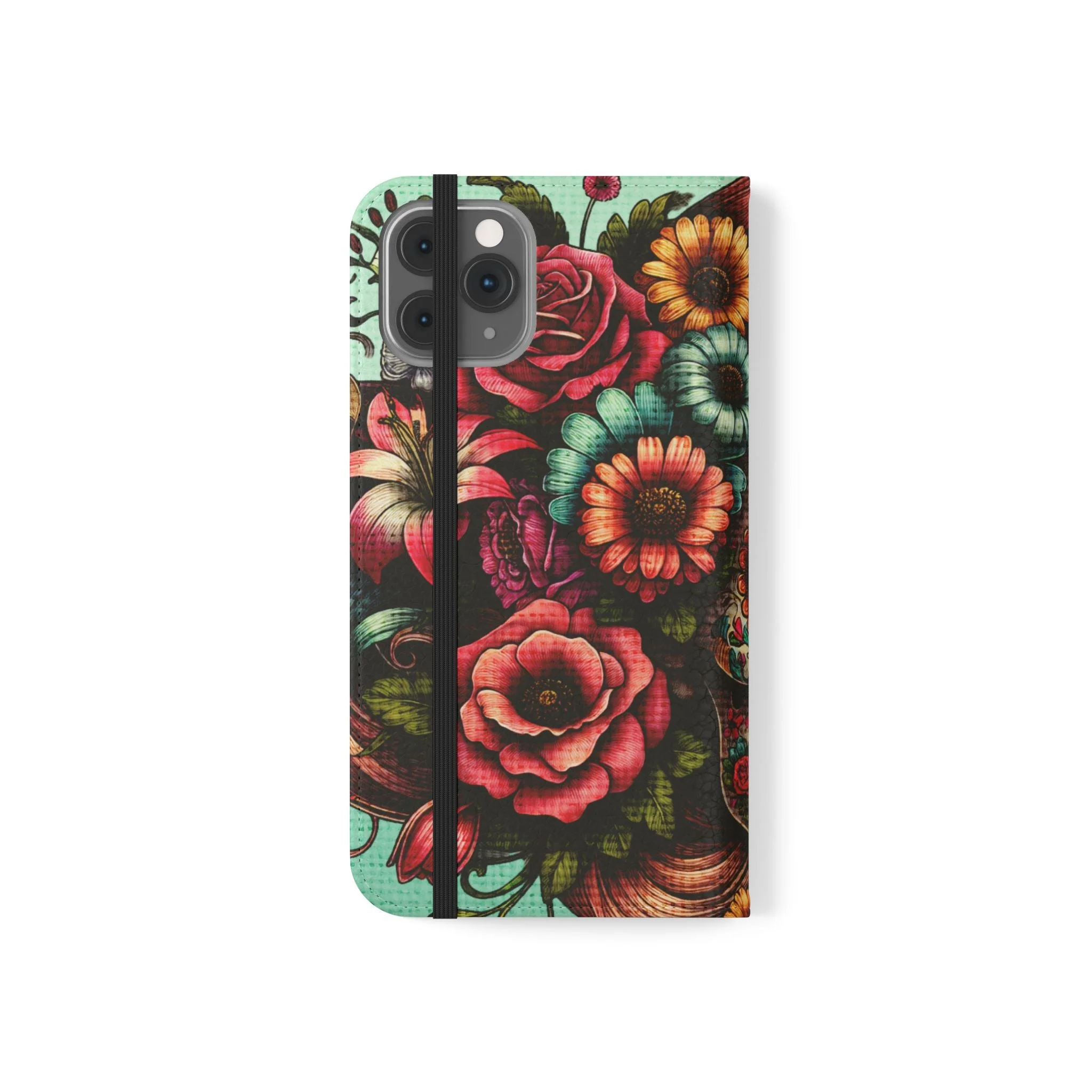 Sugar Skull Flip Wallet Phone Case - Image 40