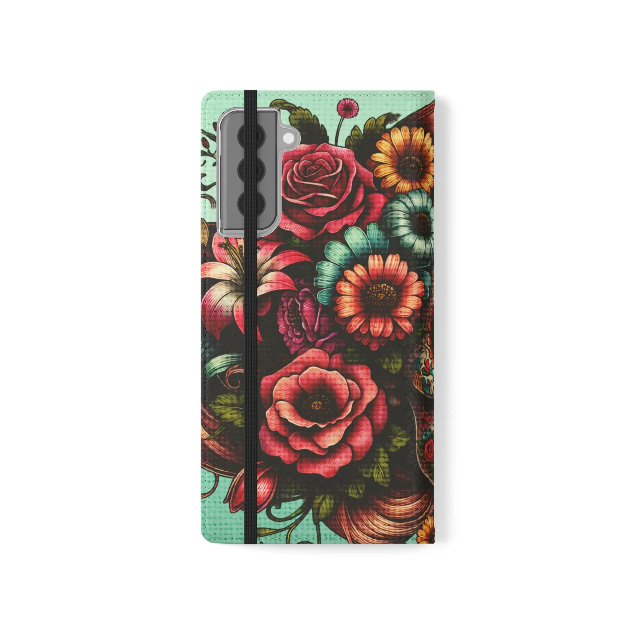Sugar Skull Flip Wallet Phone Case - Image 57