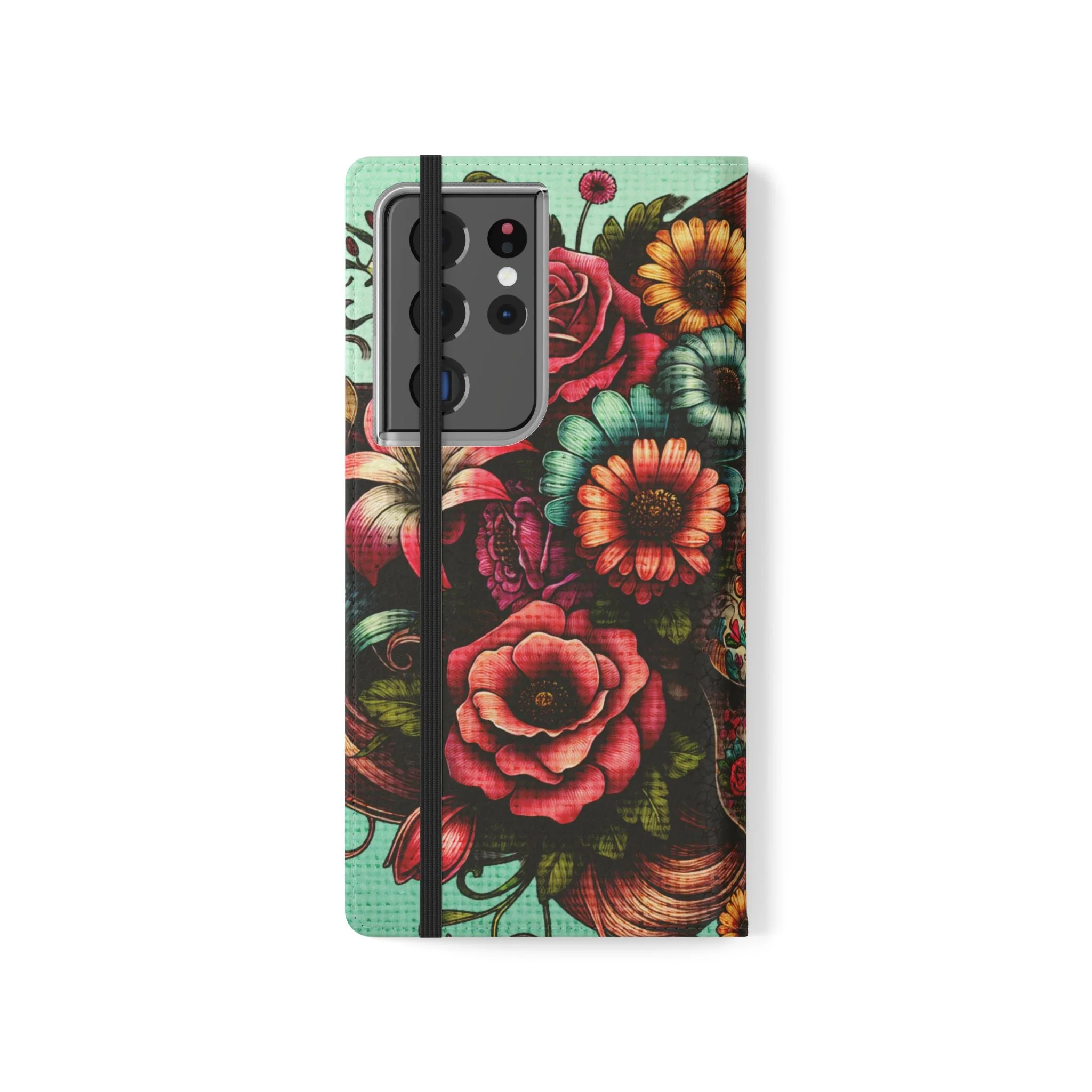 Sugar Skull Flip Wallet Phone Case - Image 63