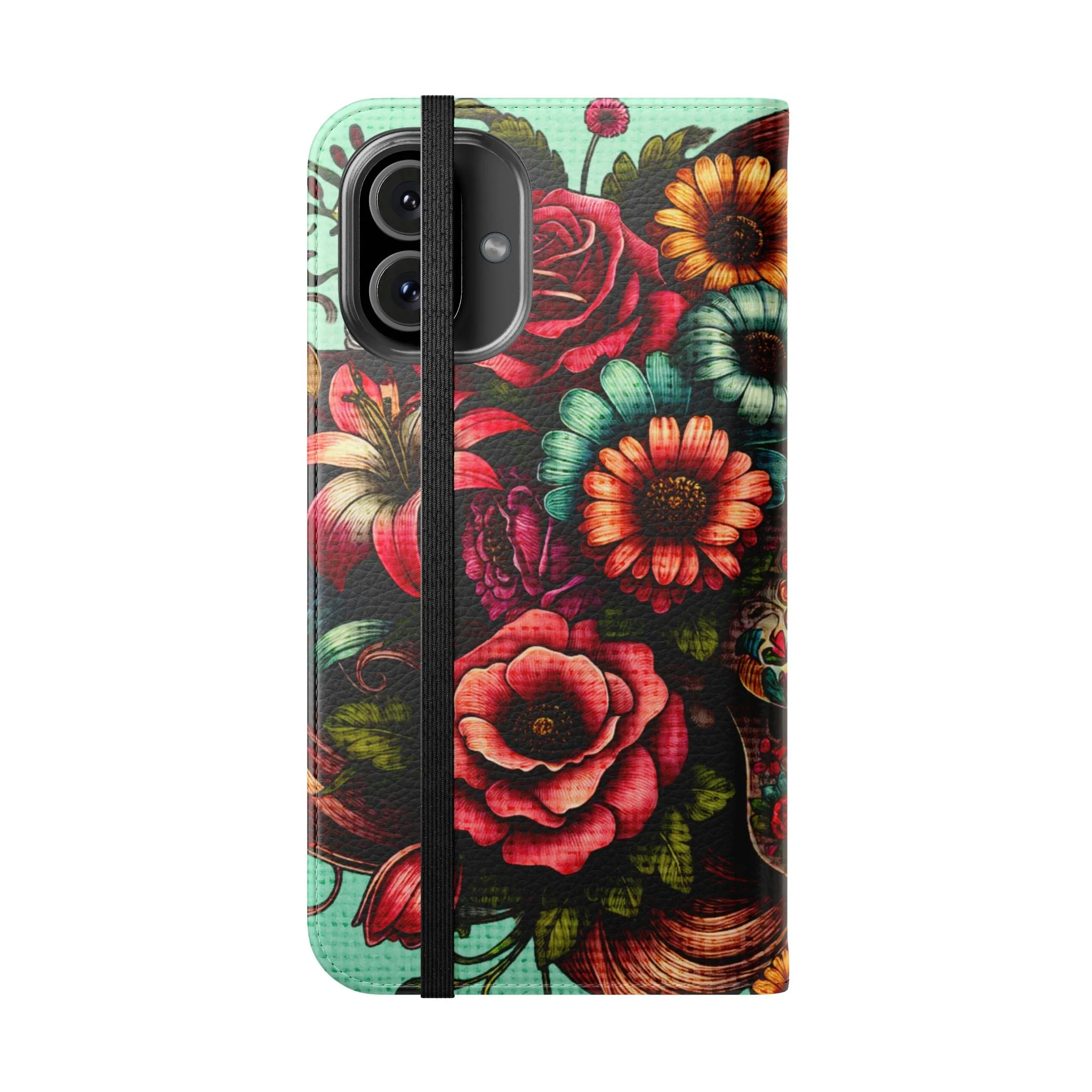 Sugar Skull Flip Wallet Phone Case - Image 78