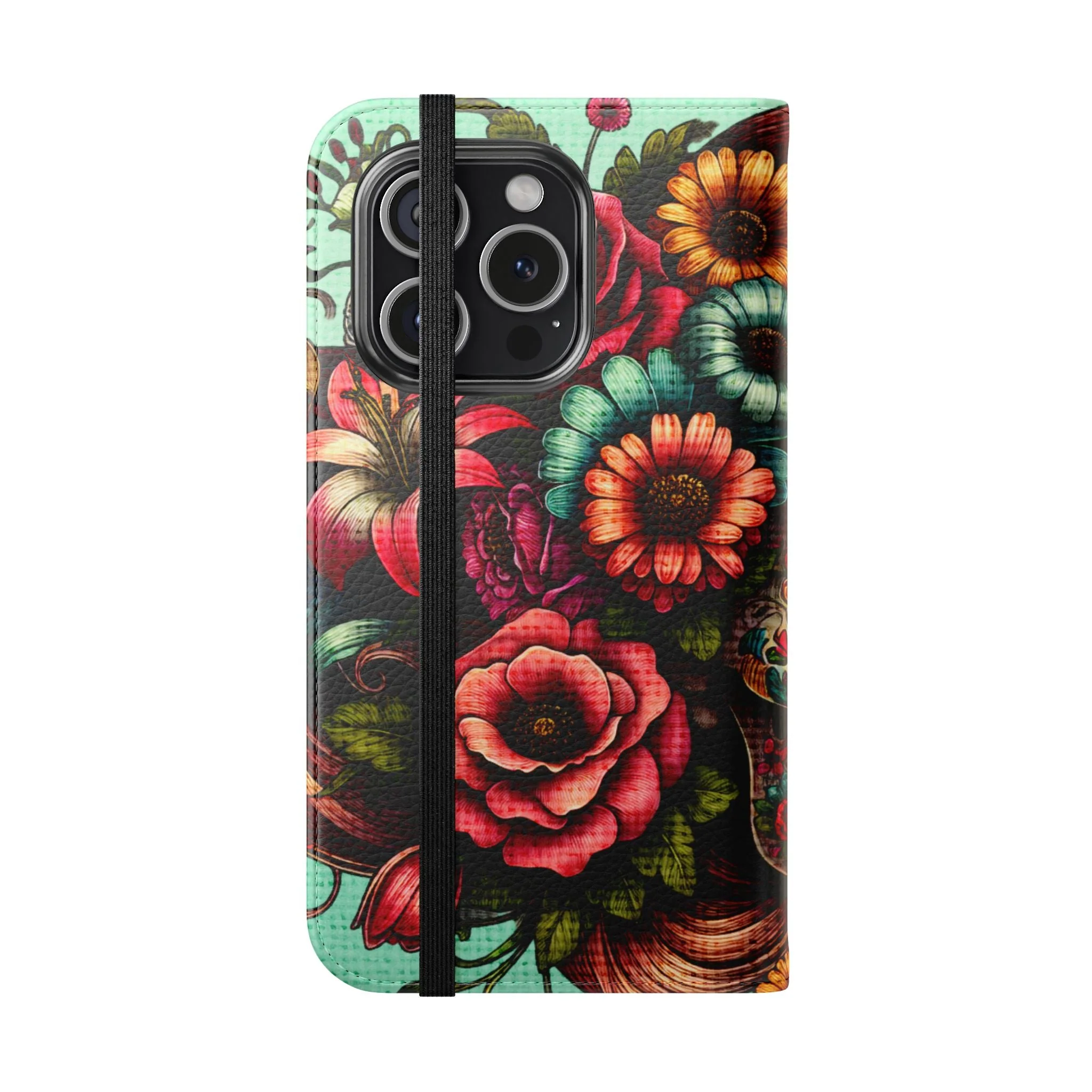 Sugar Skull Flip Wallet Phone Case - Image 97