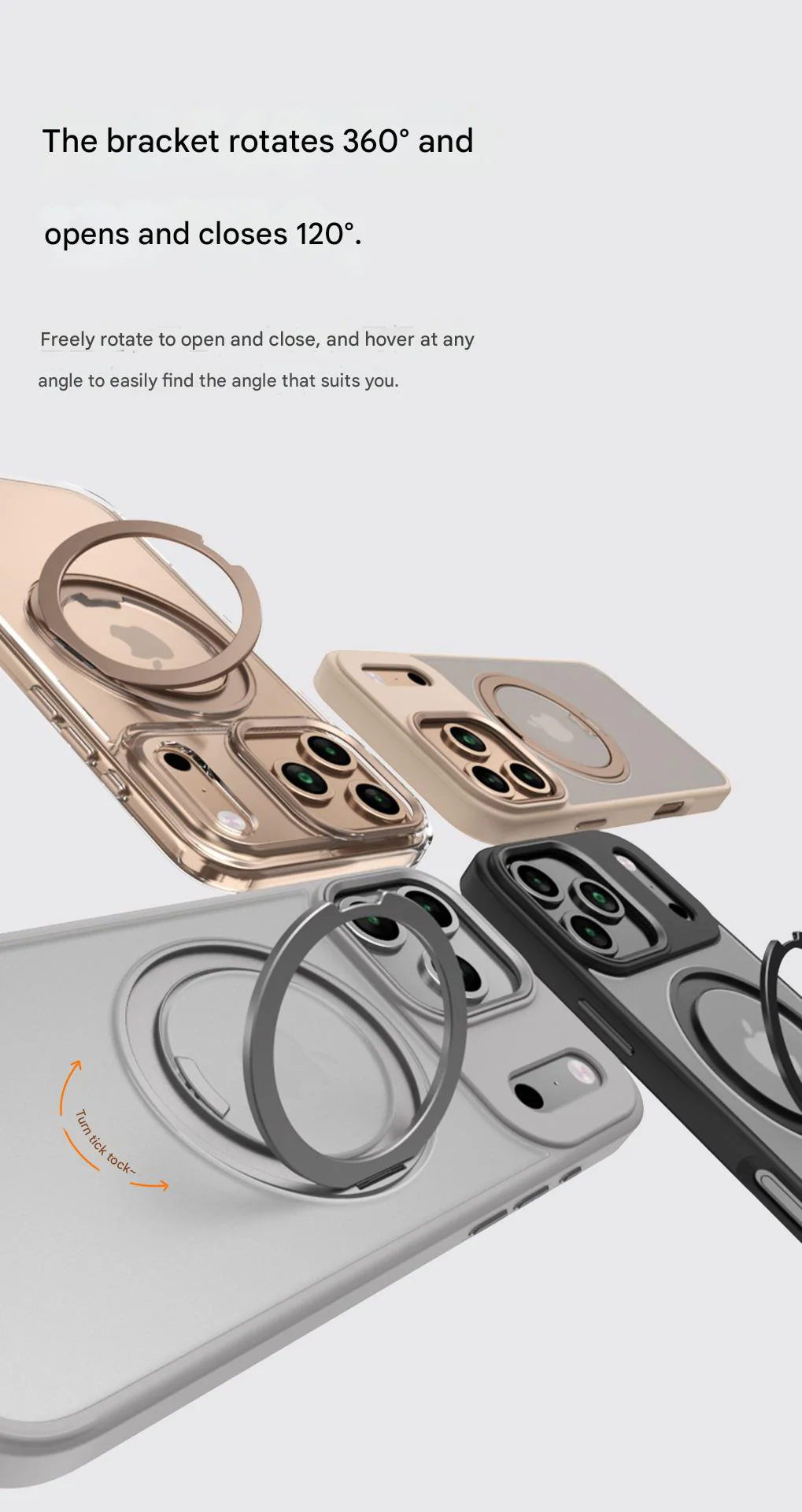 Suitable for Apple Iphone 14/15/16/17 Plus/Air/Pro/Max Magnetic Gear Holder Phone Case - Image 5