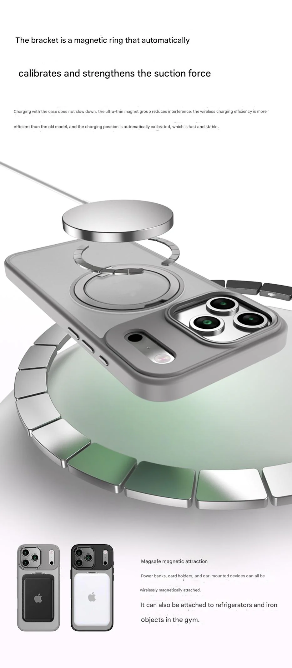 Suitable for Apple Iphone 14/15/16/17 Plus/Air/Pro/Max Magnetic Gear Holder Phone Case - Image 8