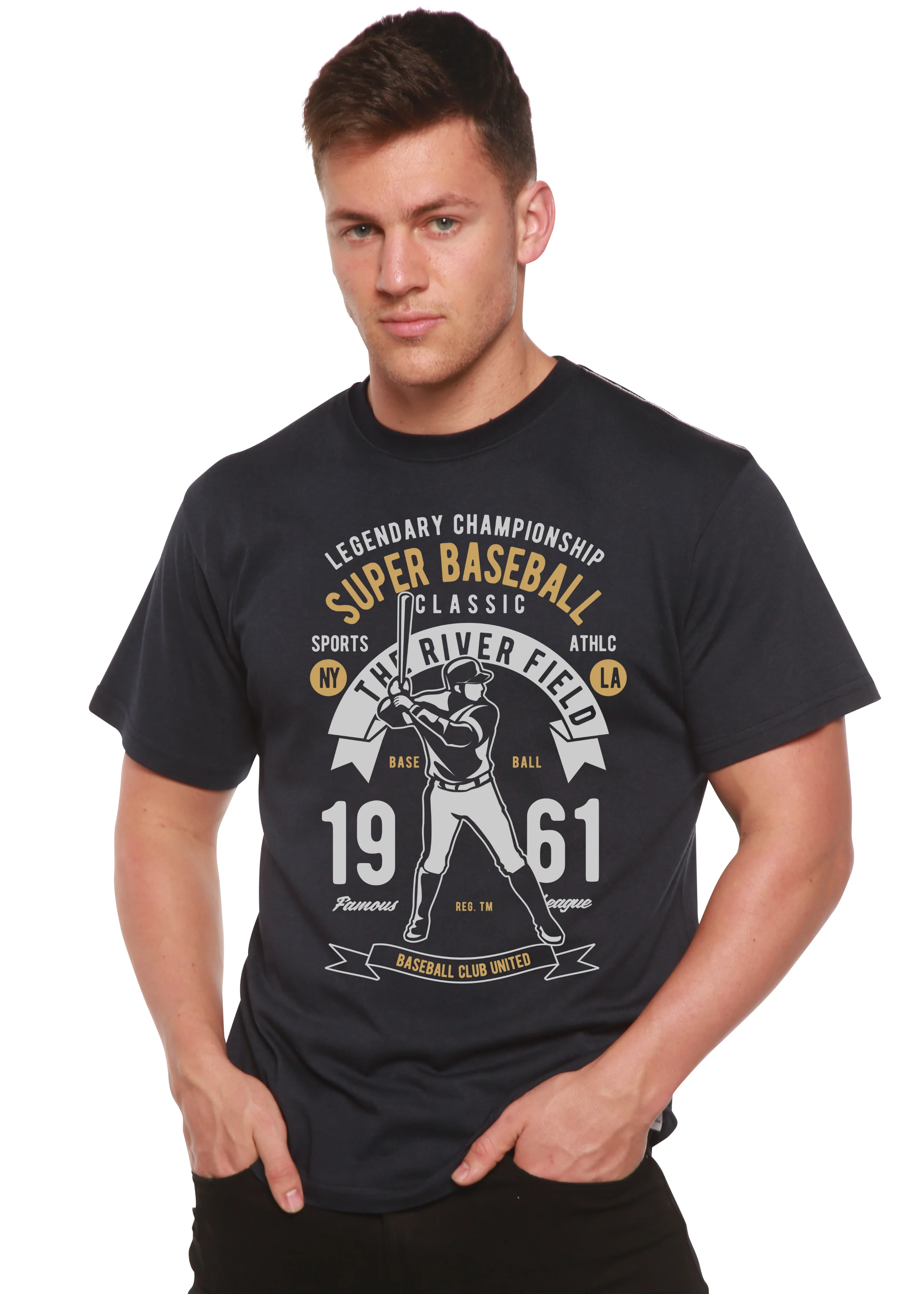 Super Baseball Spun Bamboo® Men's Bamboo Viscose/Organic Cotton Short Sleeve Graphic T-Shirt - Image 2