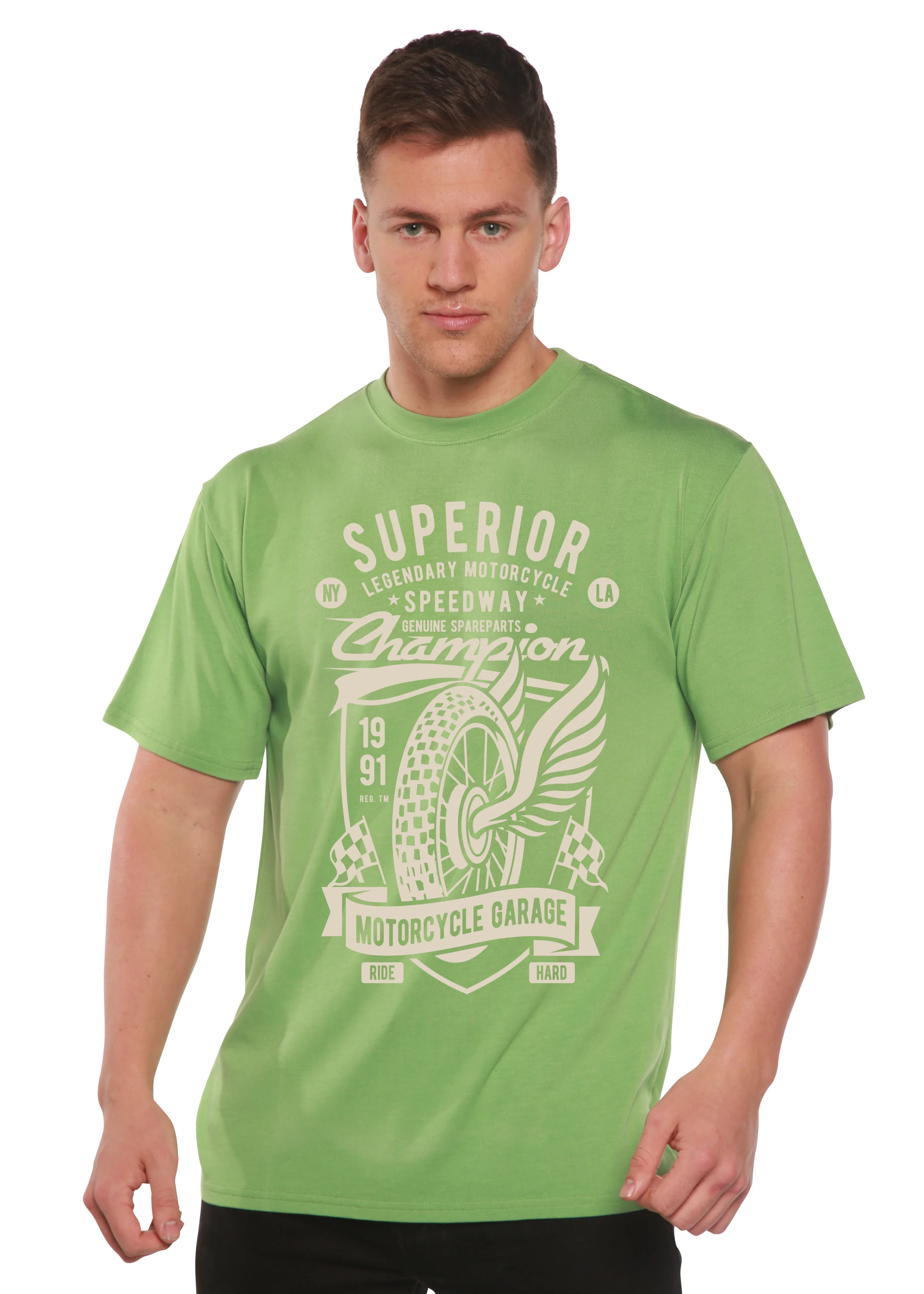 Superior Motorcycle Spun Bamboo® Men's Bamboo Viscose/Organic Cotton Short Sleeve Graphic T-Shirt - Image 6