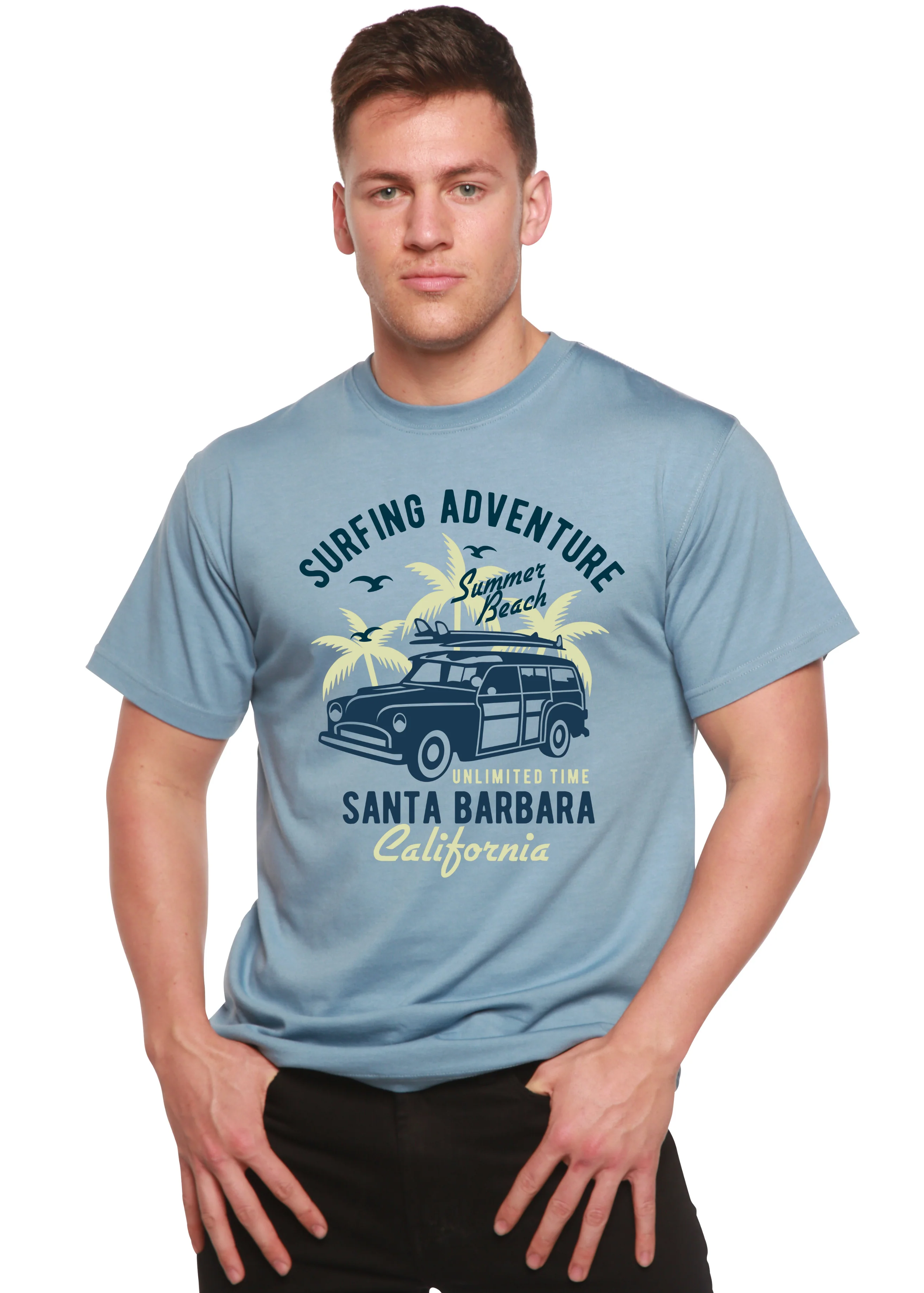Surfing Adventure Spun Bamboo® Men's Bamboo Viscose/Organic Cotton Short Sleeve Graphic T-Shirt - Image 2