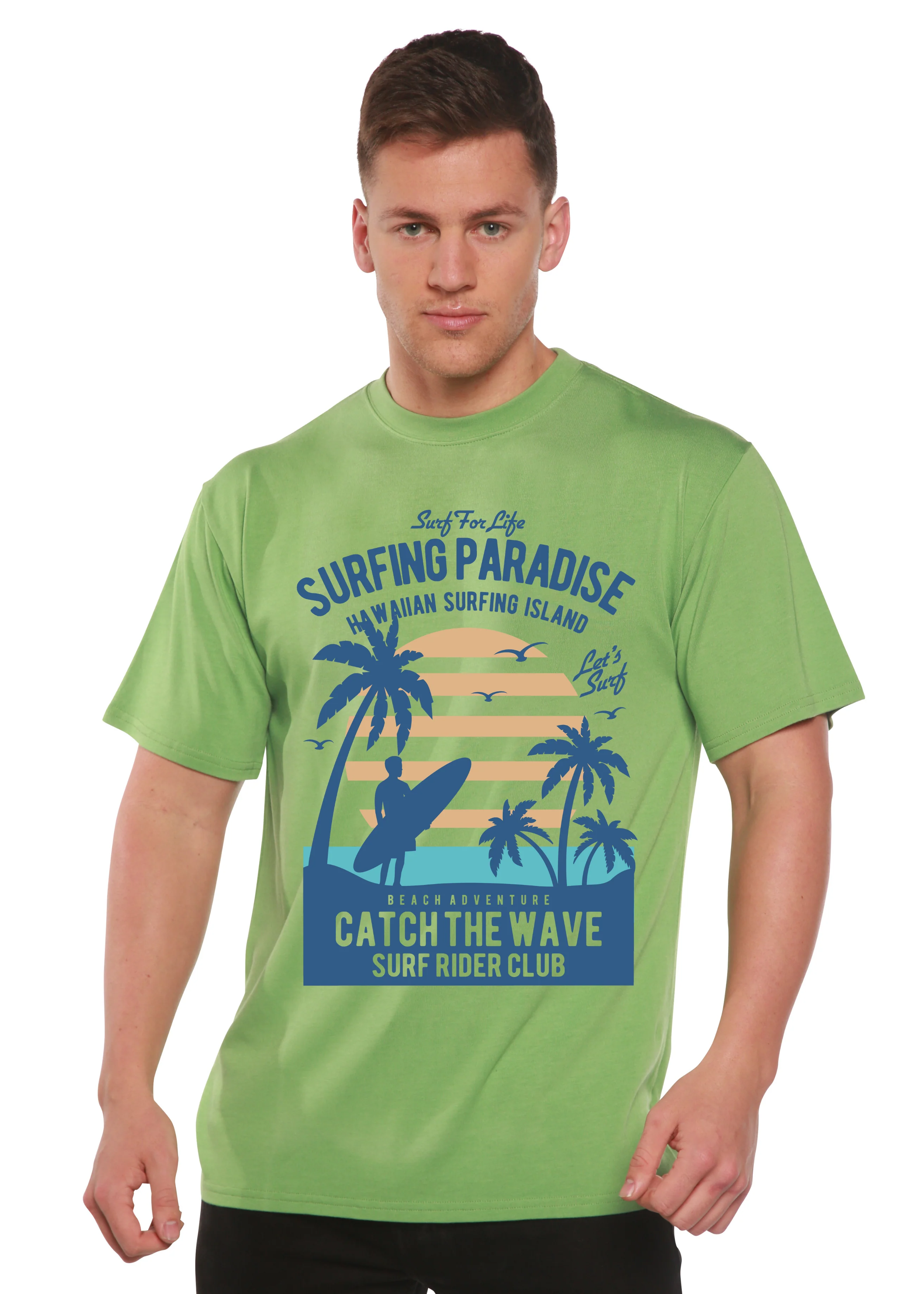 Surfing Paradis Spun Bamboo® Men's Bamboo Viscose/Organic Cotton Short Sleeve Graphic T-Shirt - Image 4