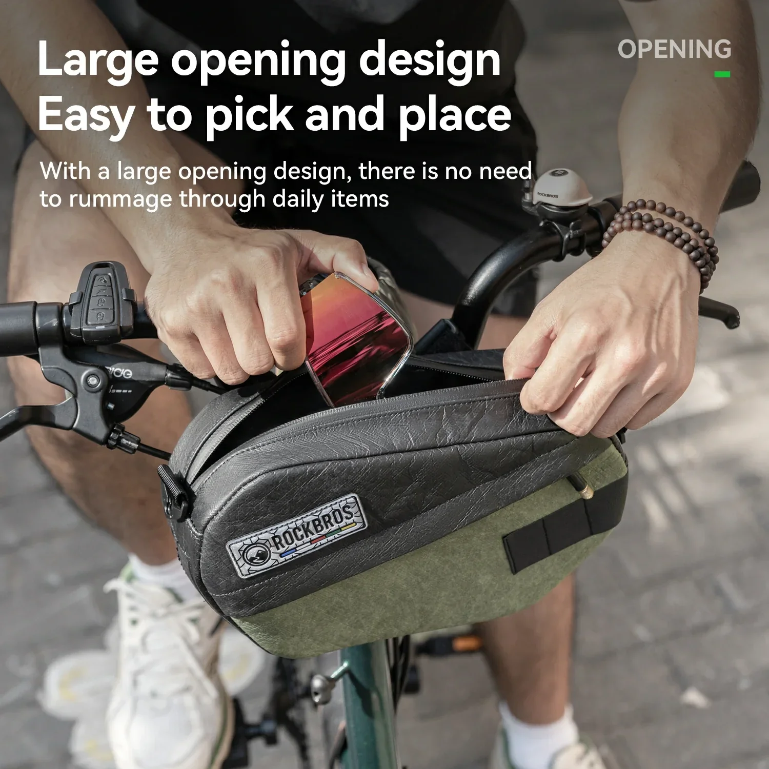Sustainable Eco-Friendly Recycled Tire Bike Handlebar Bag 2.5L ROAD TO SKY - Image 6