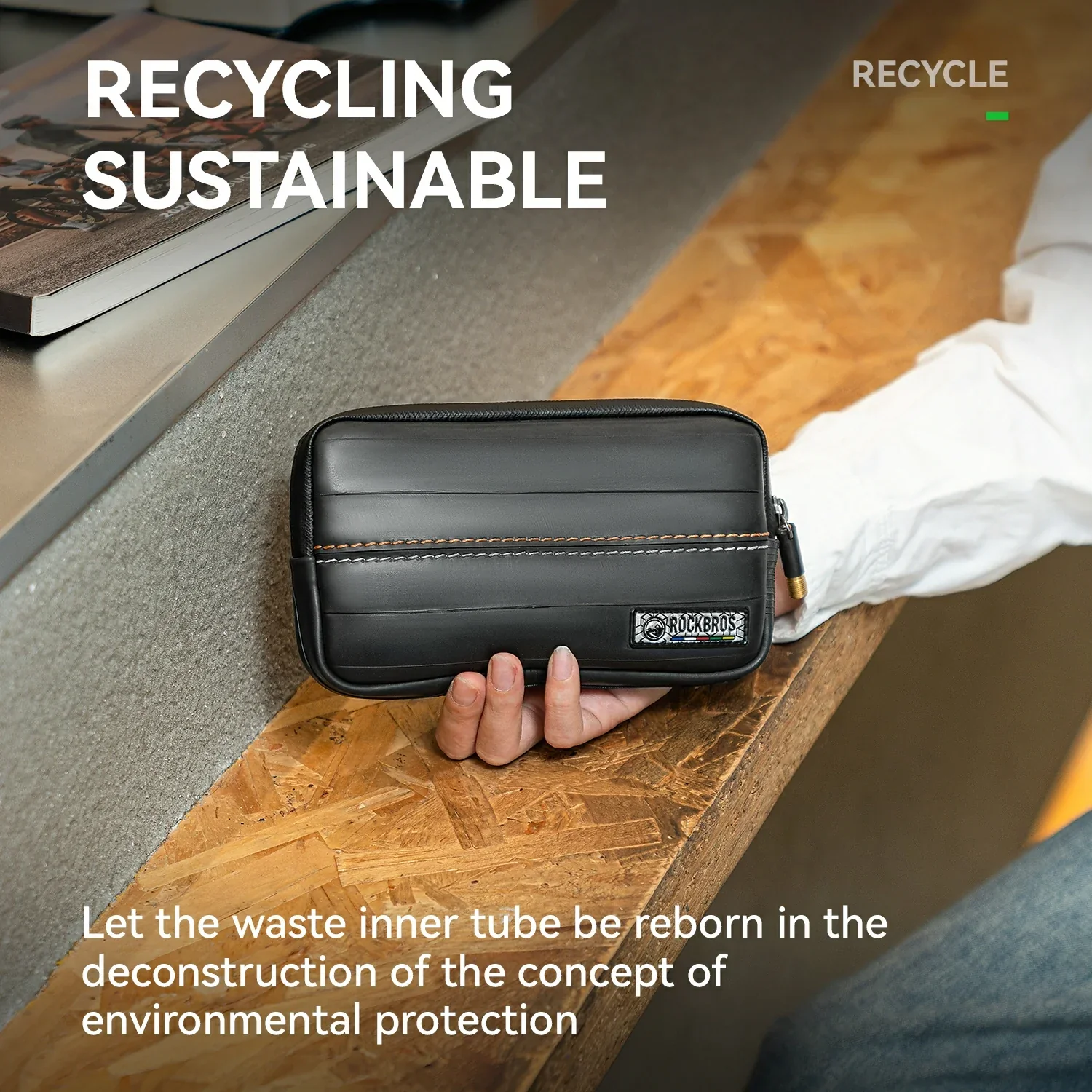 Sustainable Eco-Friendly Recycled Tire Bike Wallet 0.4L ROAD TO SKY - Image 5
