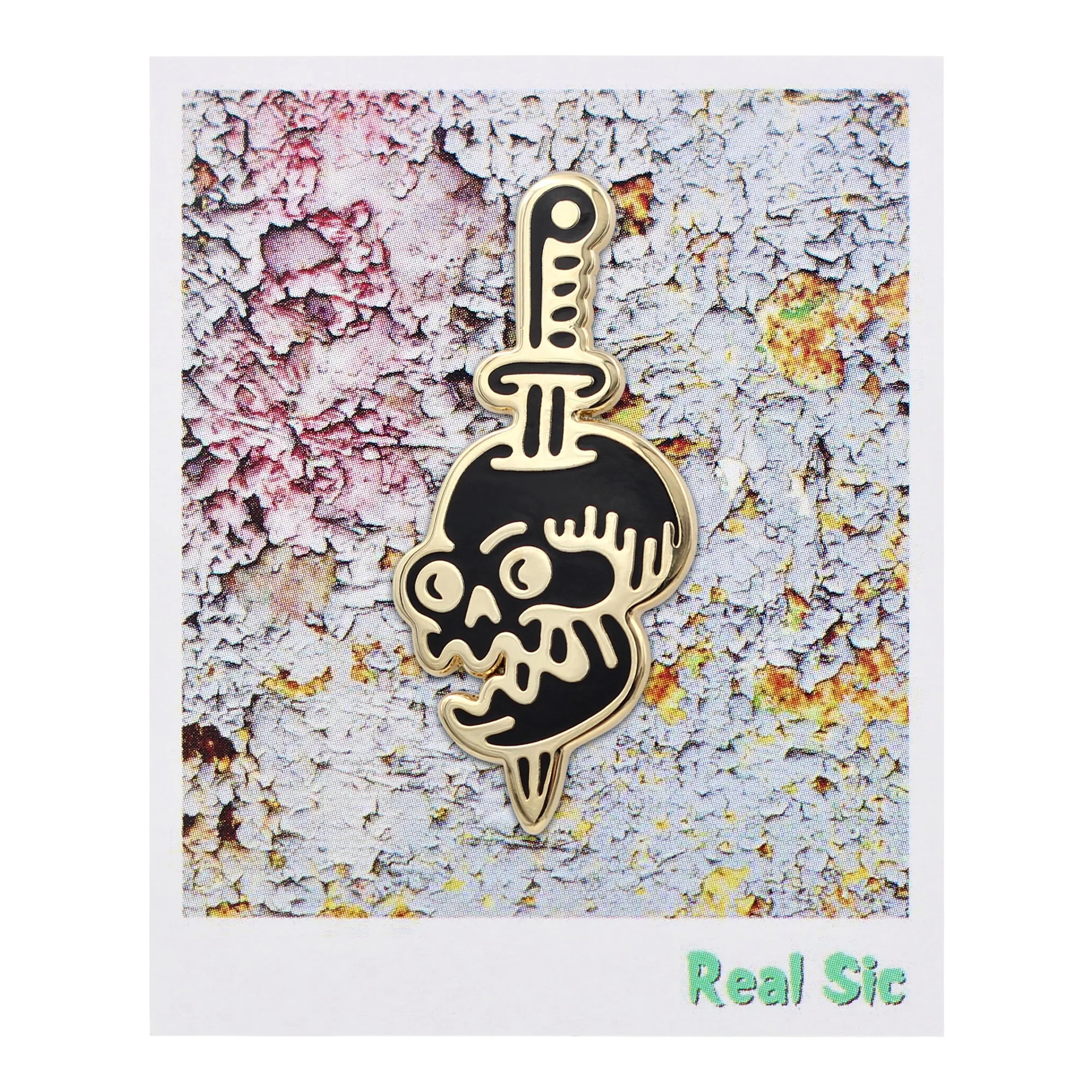 Tattoo Knife Style Skull - Occult, Halloween Enamel Pin - Image 3