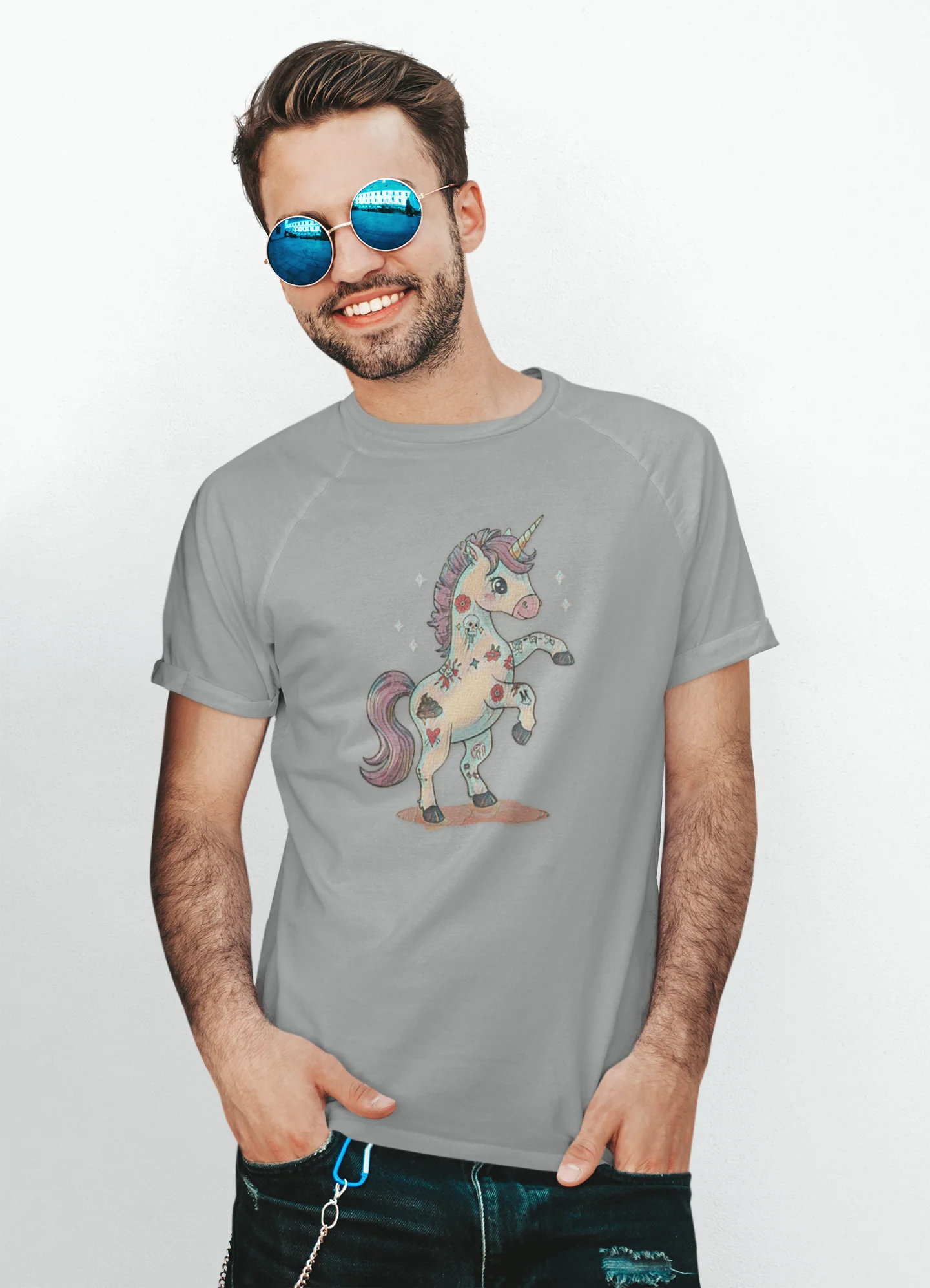 Tattooed Unicorn Graphic Tee - Image 3