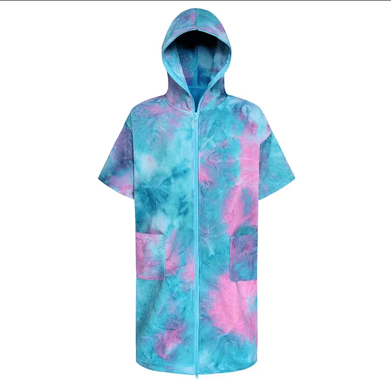 Terry Cloth Zip Beach Towel Tie Dye - Image 2