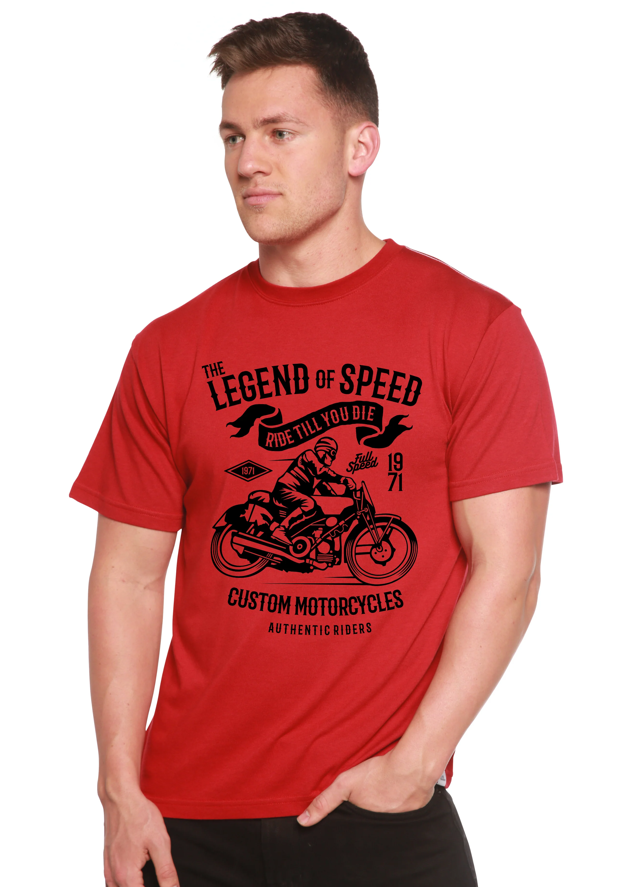 The Legend of Speed Spun Bamboo® Men's Bamboo Viscose/Organic Cotton Short Sleeve Graphic T-Shirt - Image 3