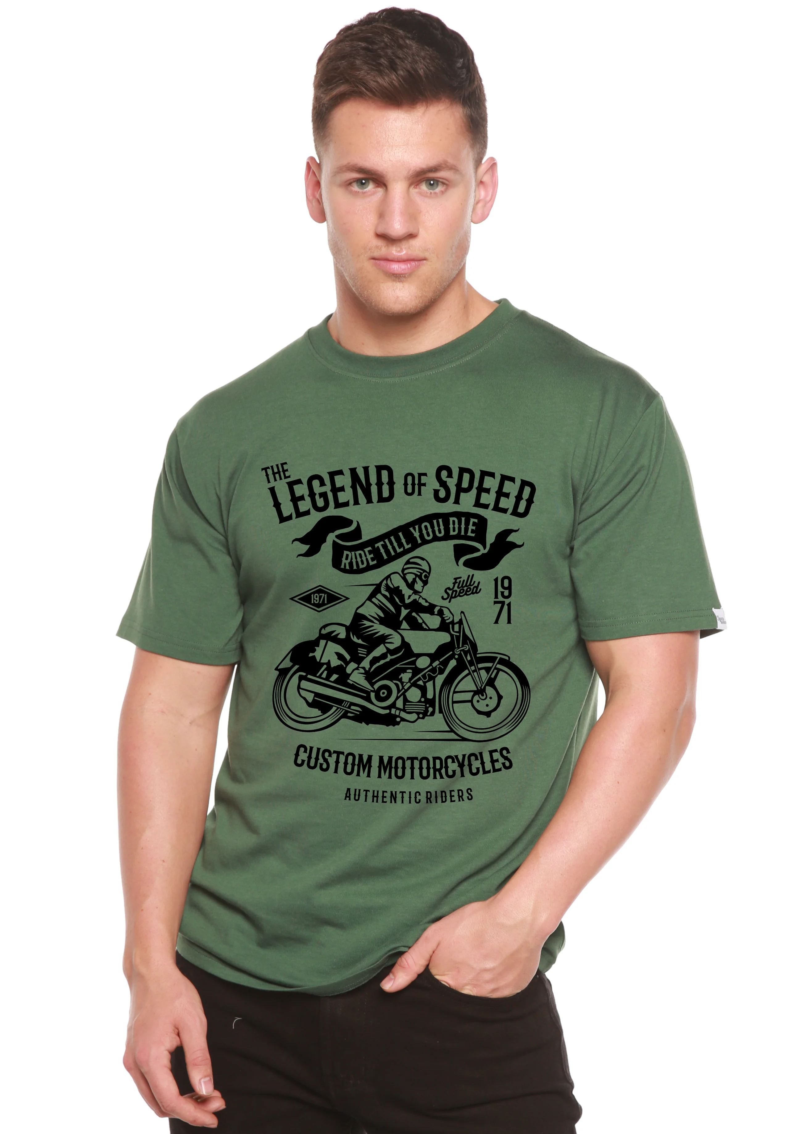 The Legend of Speed Spun Bamboo® Men's Bamboo Viscose/Organic Cotton Short Sleeve Graphic T-Shirt - Image 5