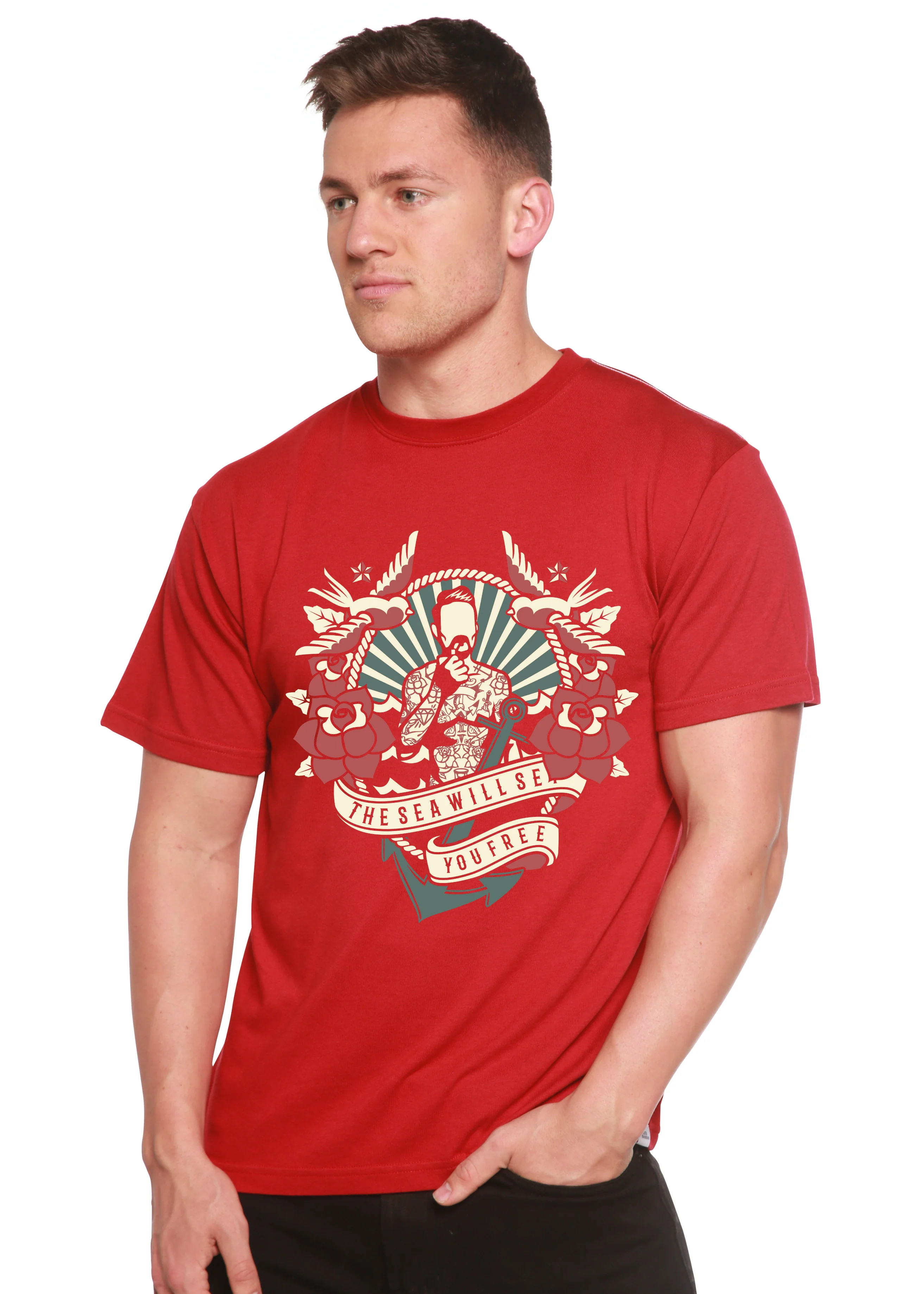 The Sea Will Spun Bamboo® Men's Bamboo Viscose/Organic Cotton Short Sleeve Graphic T-Shirt - Image 4