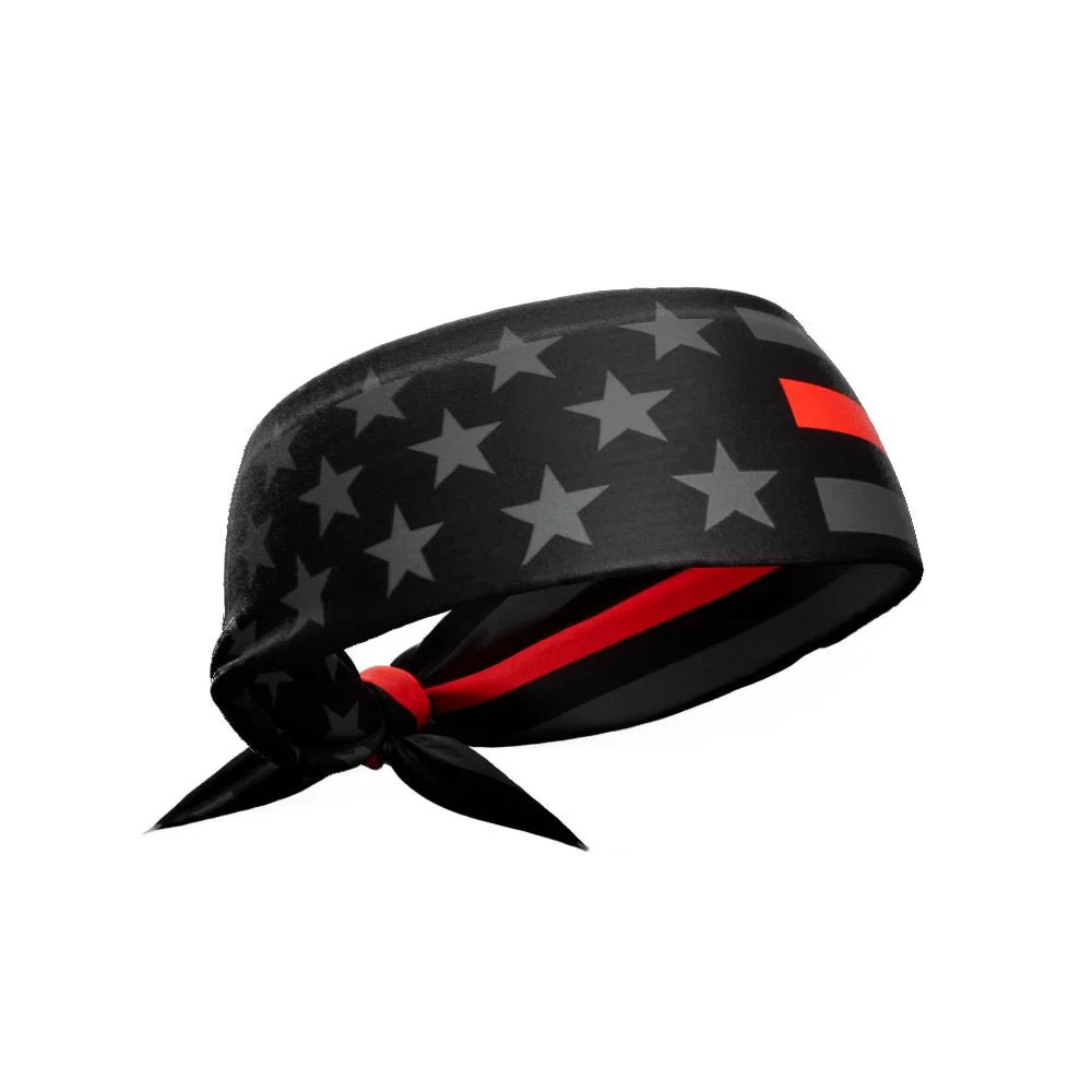 Thin Red Line Tie Headband - Image 2