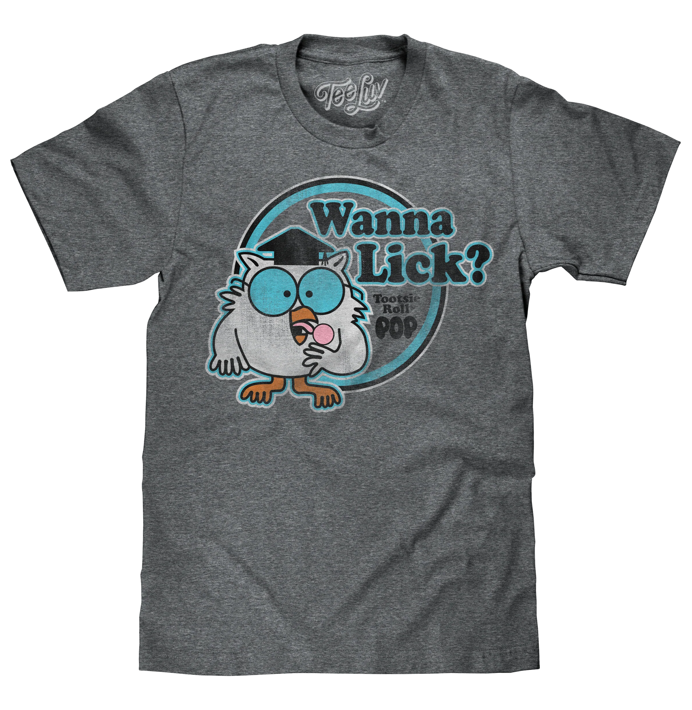 Tootsie Roll Pop Mr. Owl Wanna Lick? T-Shirt - Gray