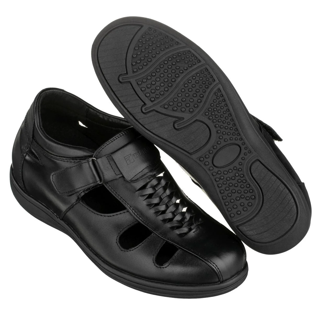 TOTO Black Braided Leather Sandals - Three Inches - G1307 - Image 4