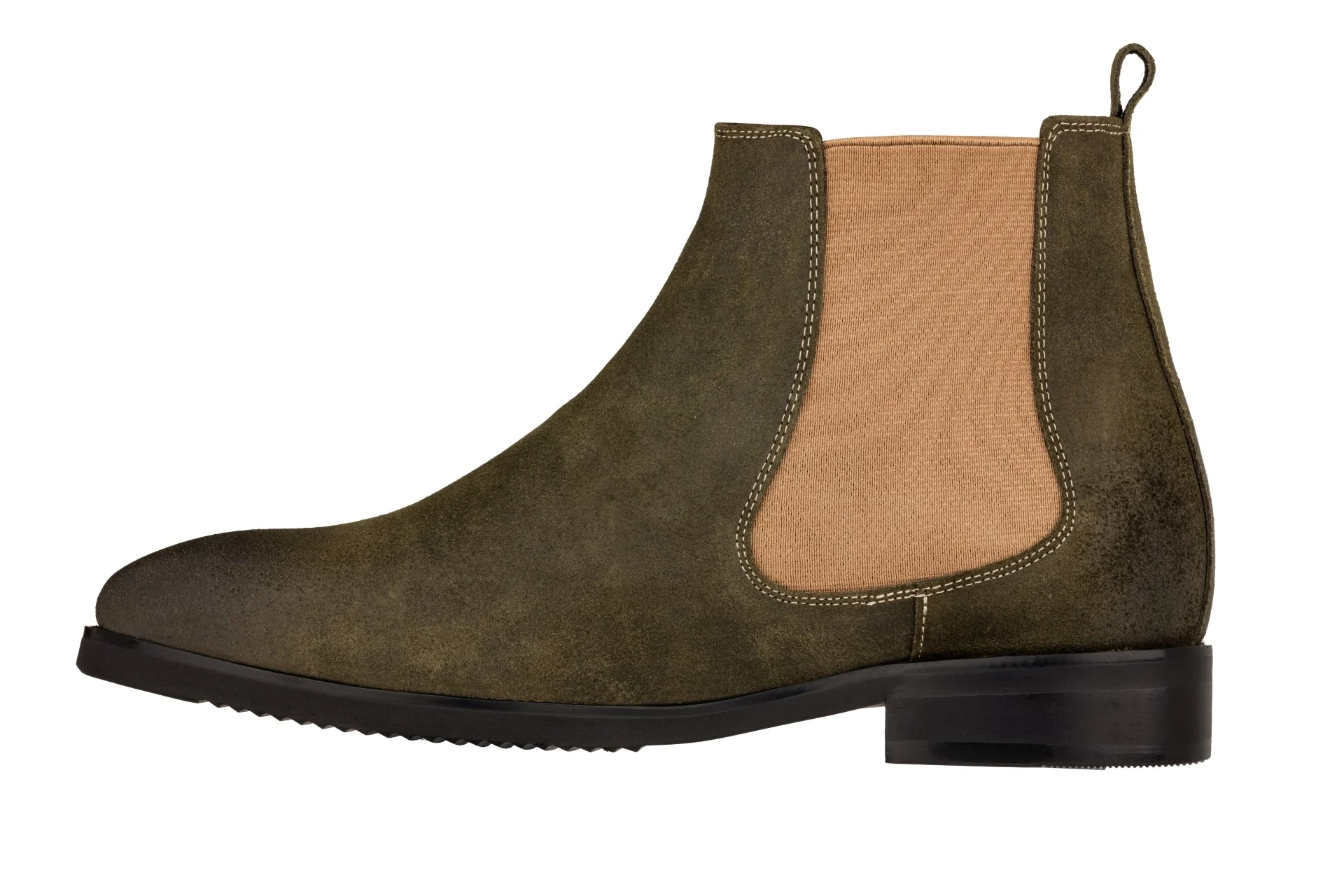 TOTO - K92082 - 3 Inches Taller (Nubuck Army Green) - Chelsea Ankle Boots - Image 4