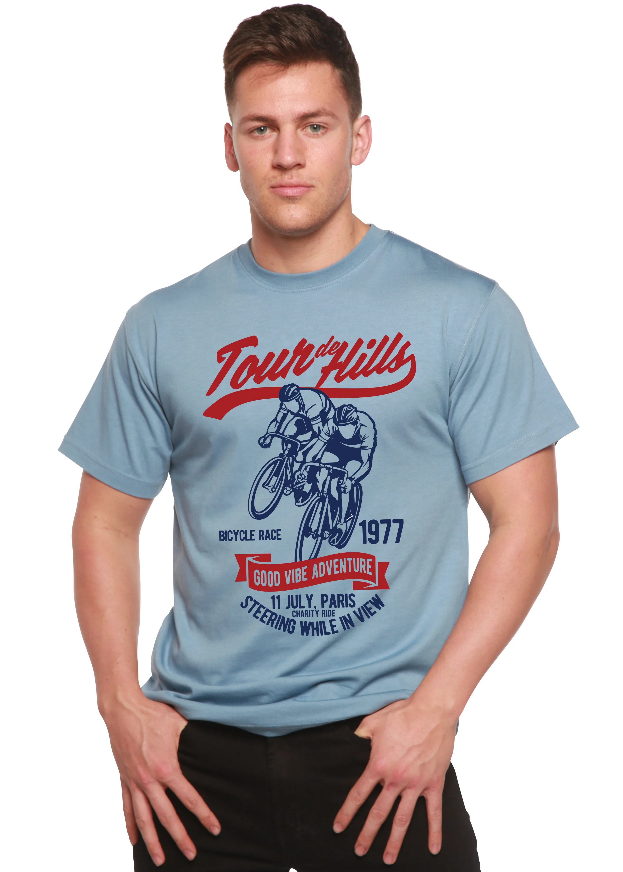 Tour De Hills Spun Bamboo® Men's Bamboo Viscose/Organic Cotton Short Sleeve Graphic T-Shirt - Image 6