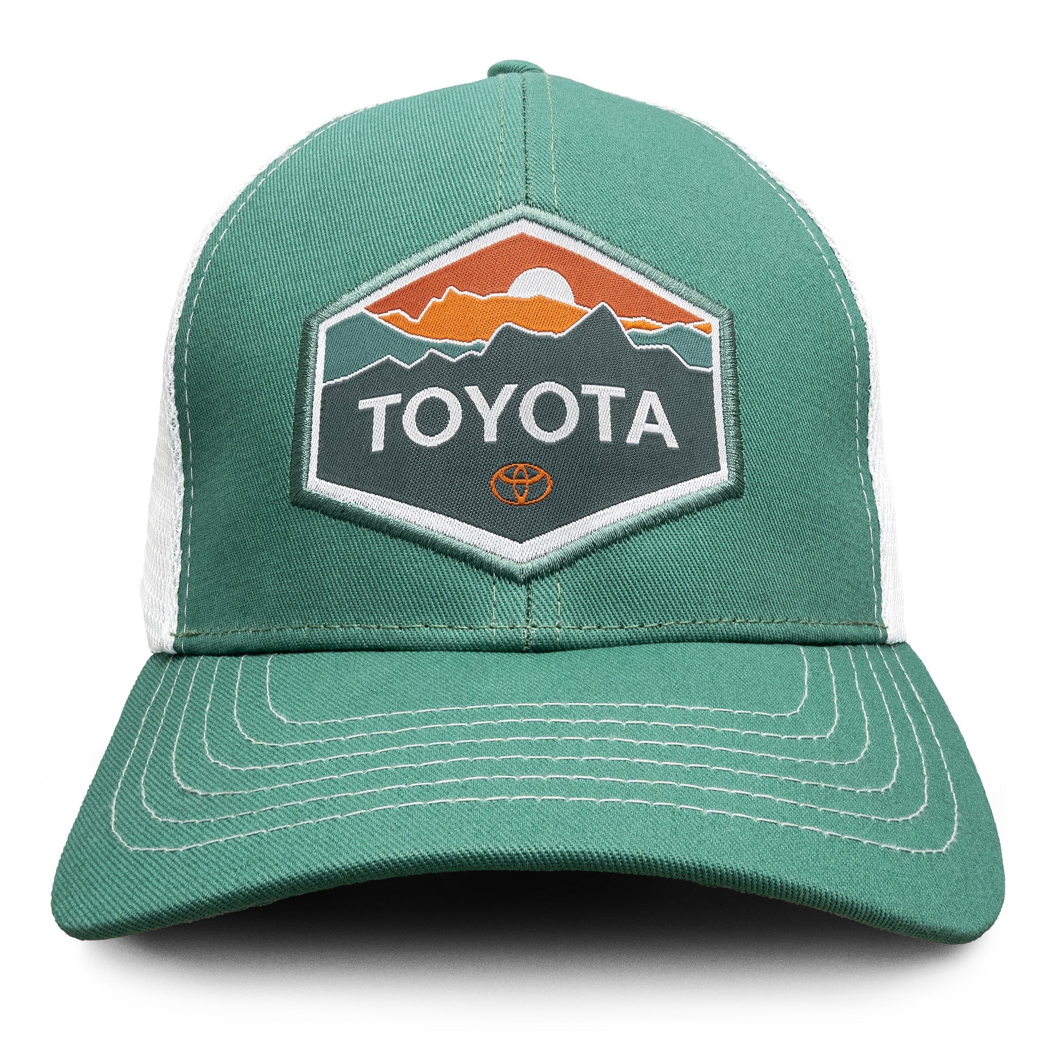 Toyota Car Emblem Mesh Back Baseball Hat - Turquoise/White - Image 2