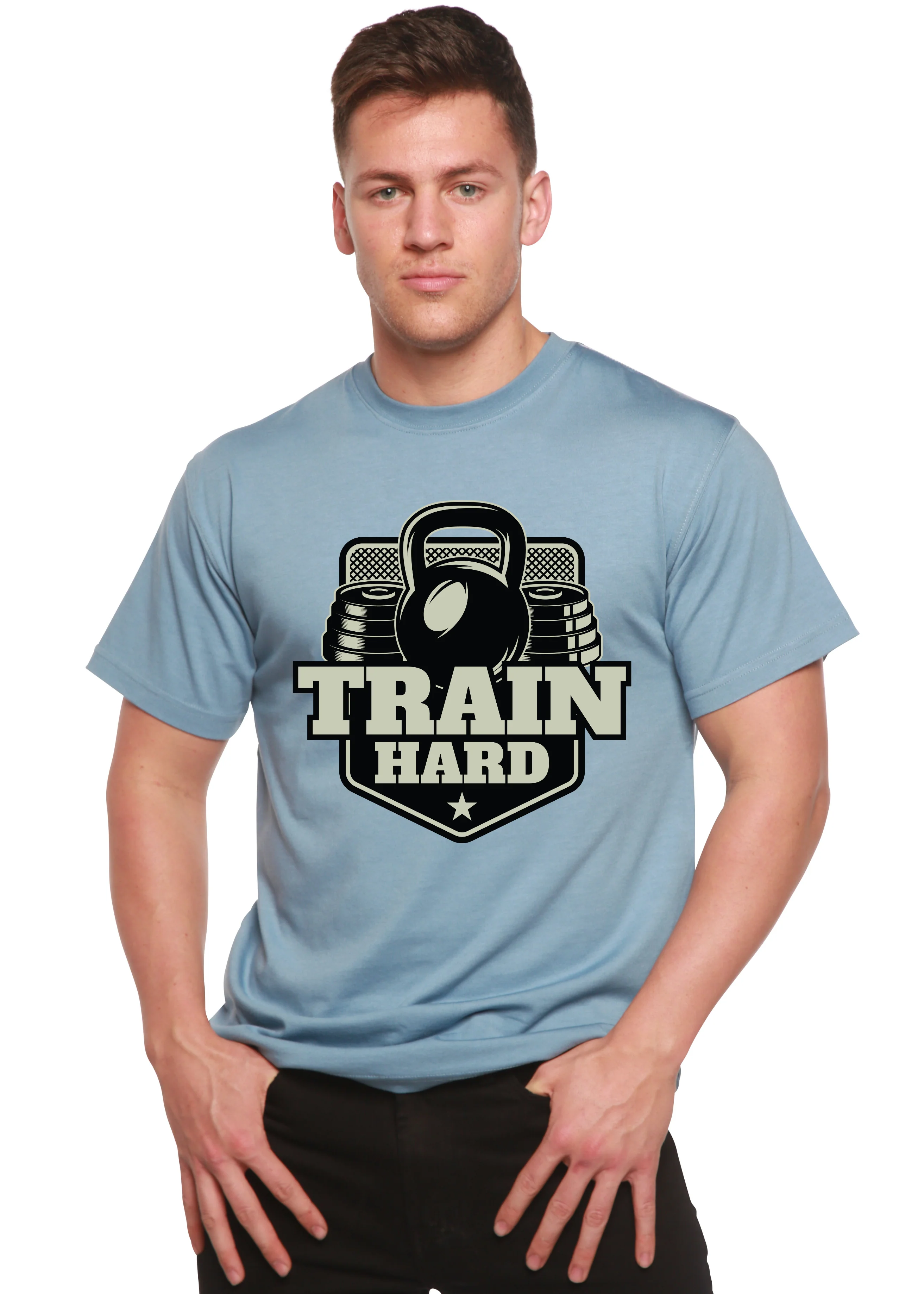Train Hard Men's Bamboo Viscose/Organic Cotton Short Sleeve Graphic T-Shirt - Image 2