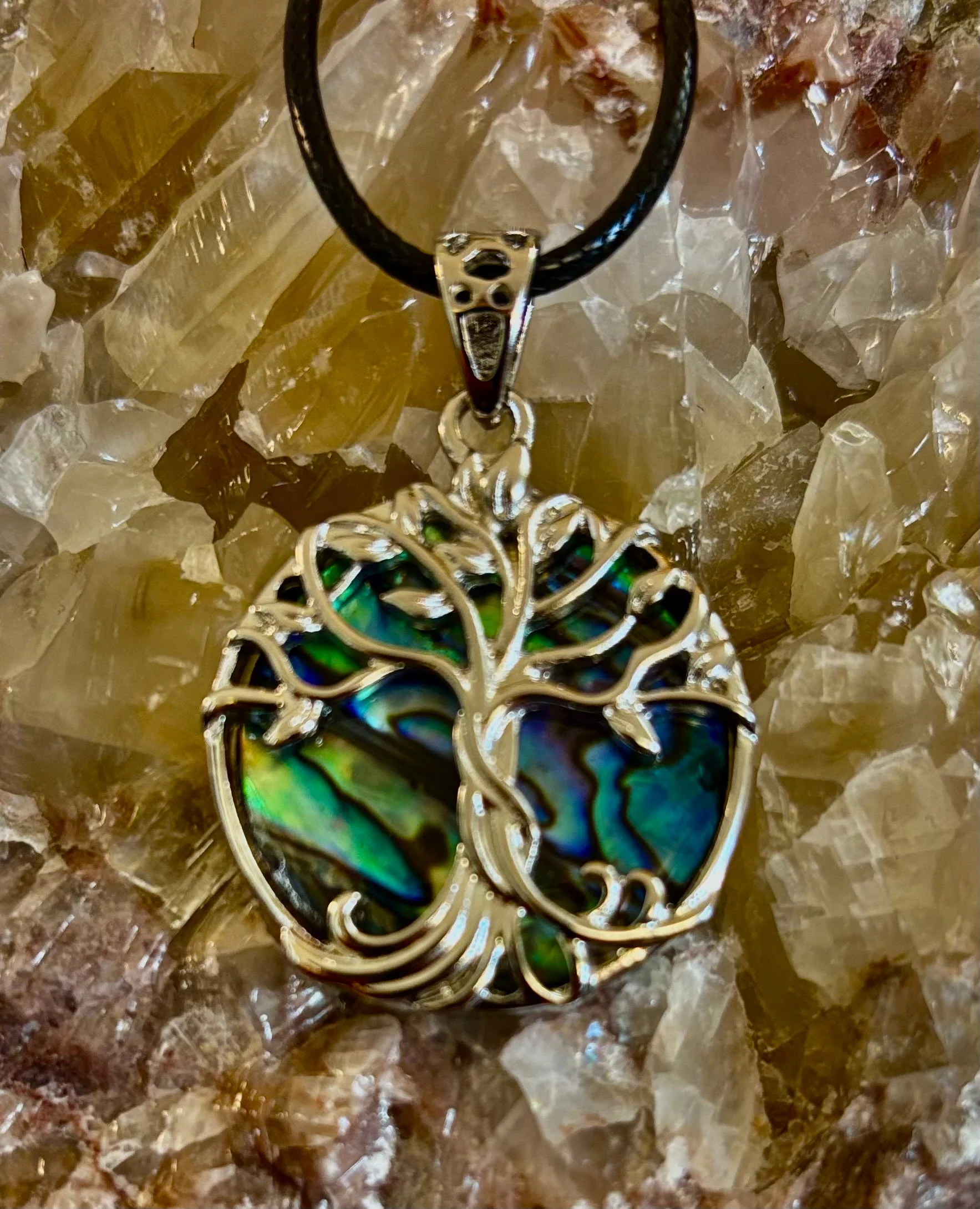 Tree of Life Abalone Pendant Necklace | 23β Rope Chain | Symbol of Growth, Strength & Harmony - Image 7