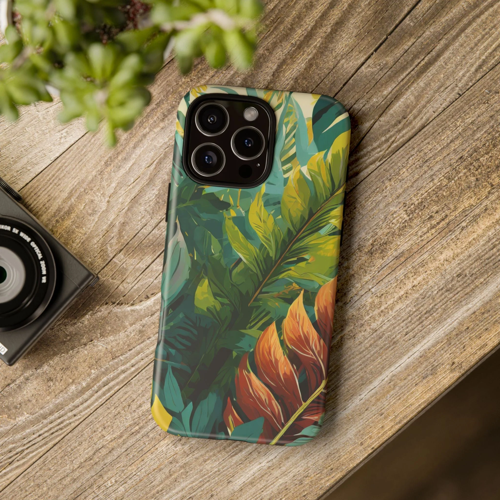 Tropical Leaf Tough Phone Case - Image 110