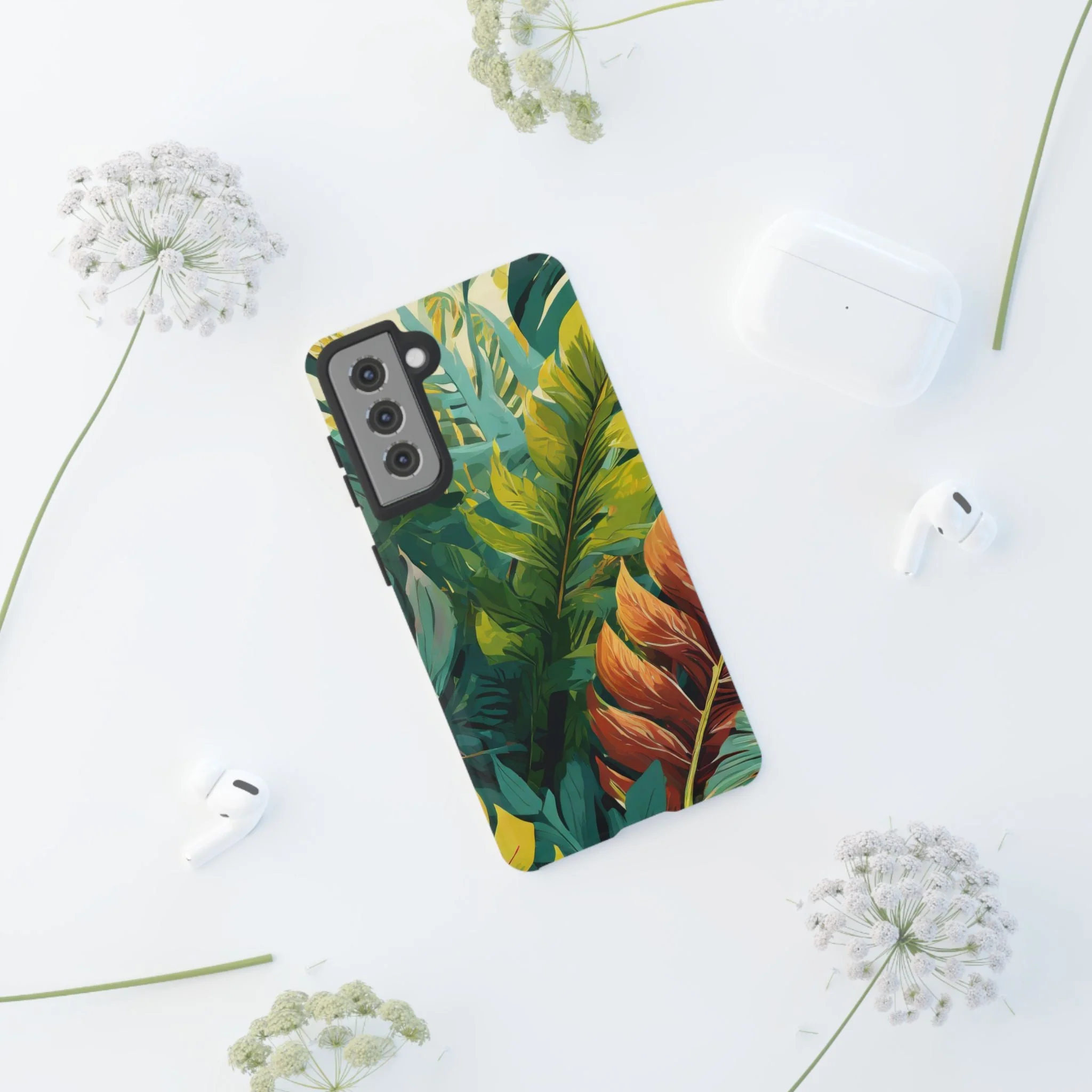 Tropical Leaf Tough Phone Case - Image 51