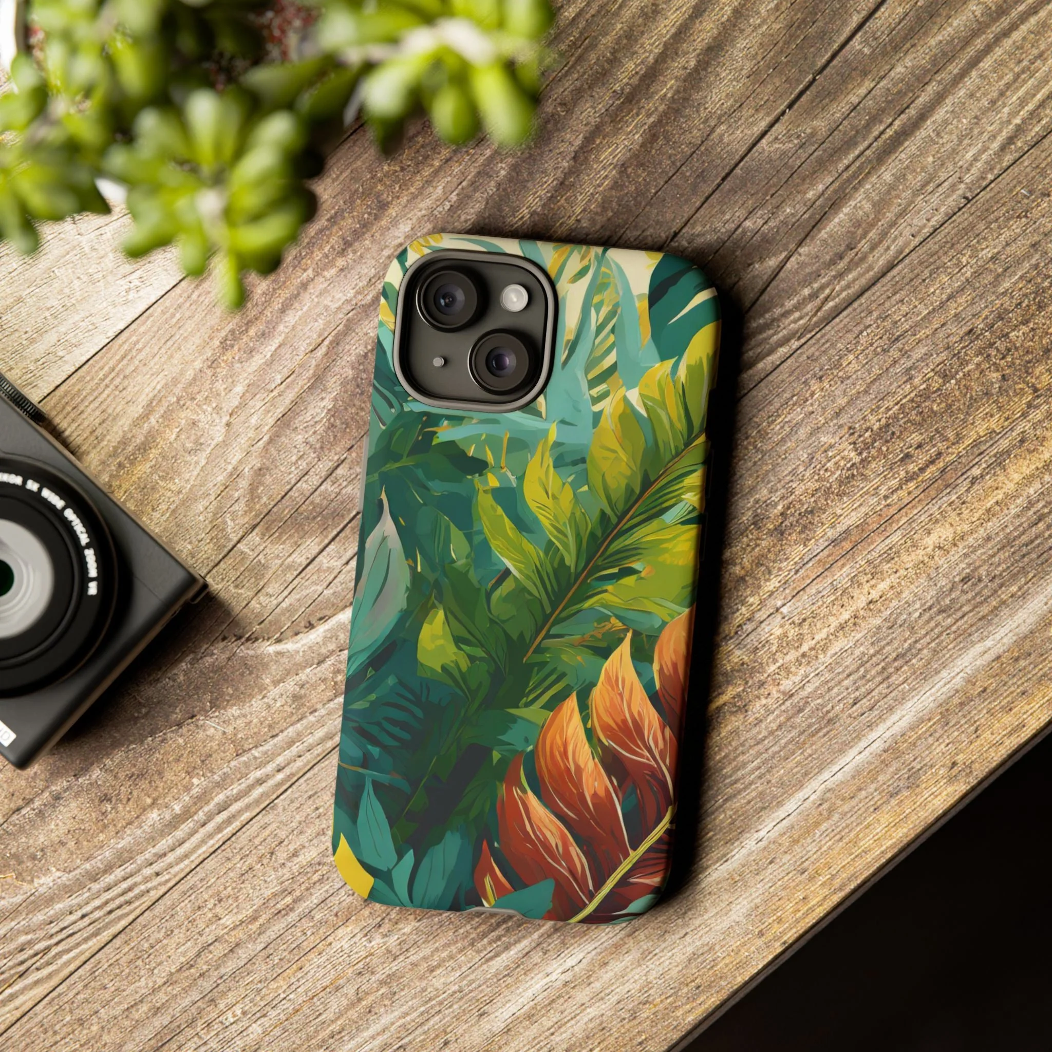 Tropical Leaf Tough Phone Case - Image 80